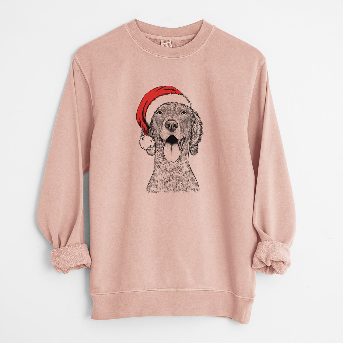 Santa Freddy the English Setter - Unisex Pigment Dyed Crew Sweatshirt