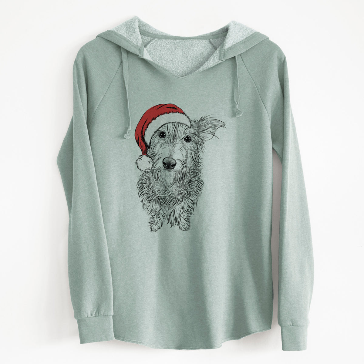 Santa Frida Doggo the Rescue Terrier Mix - Cali Wave Hooded Sweatshirt