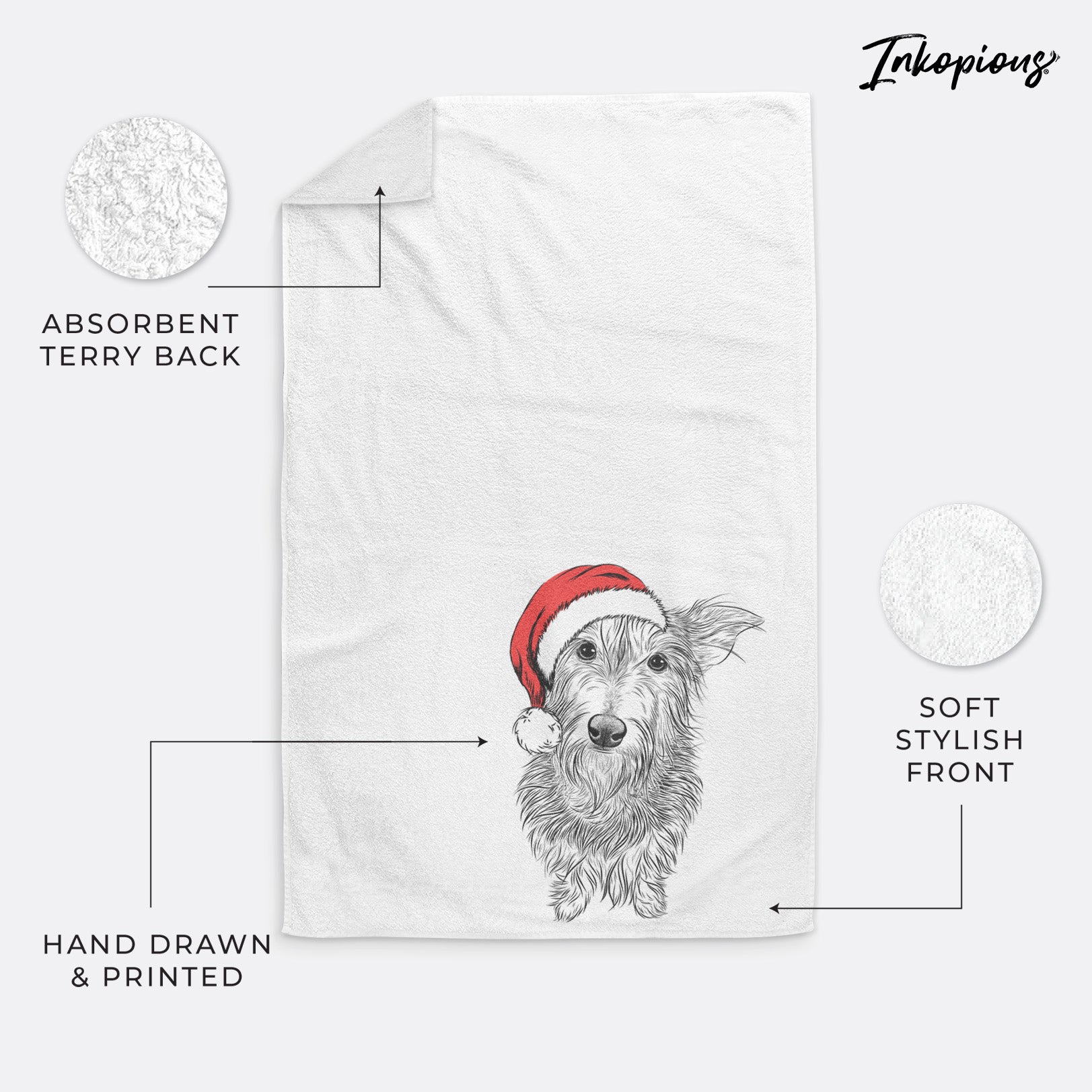 Frida Doggo the Rescue Terrier Mix Premium Hand Towel