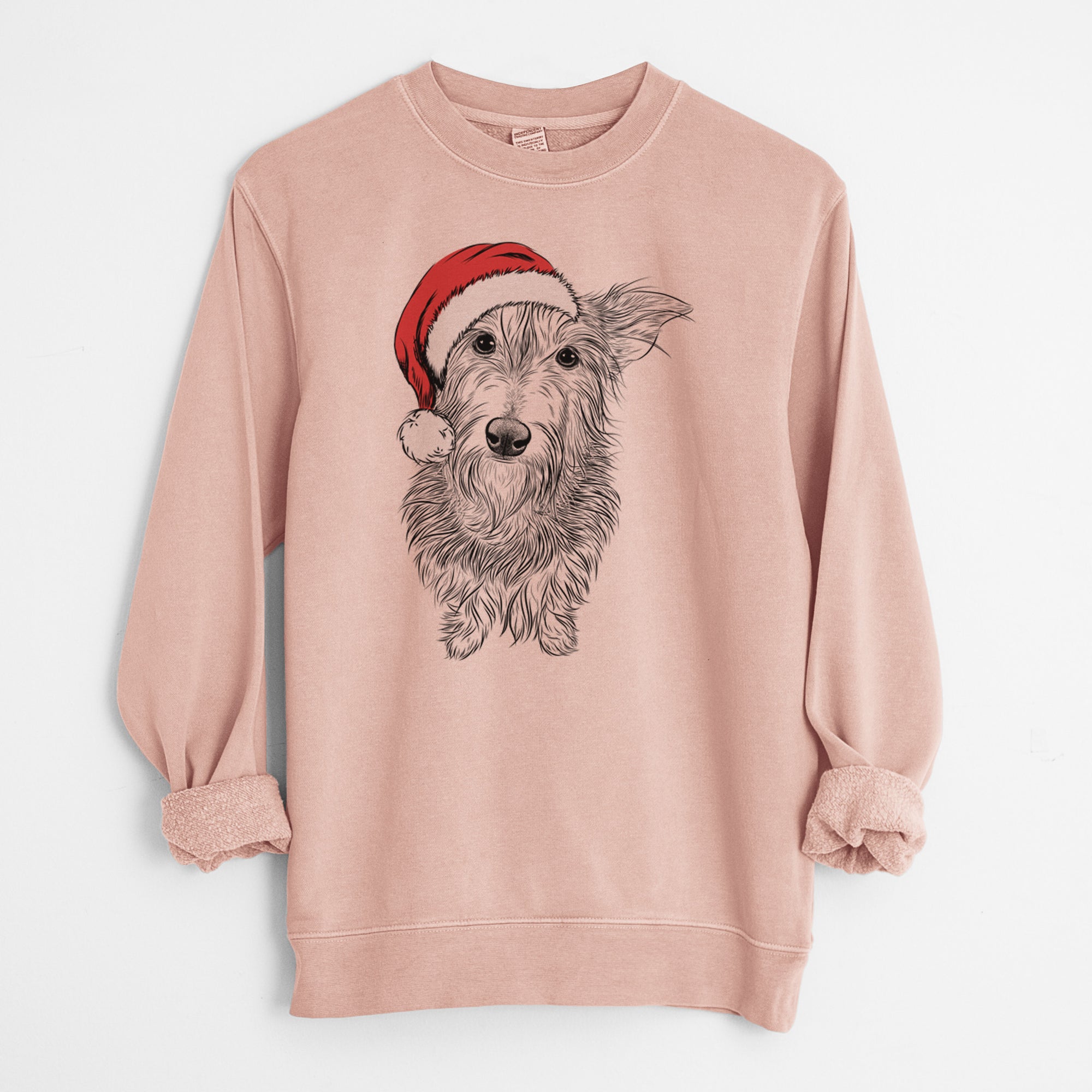 Santa Frida Doggo the Rescue Terrier Mix - Unisex Pigment Dyed Crew Sweatshirt