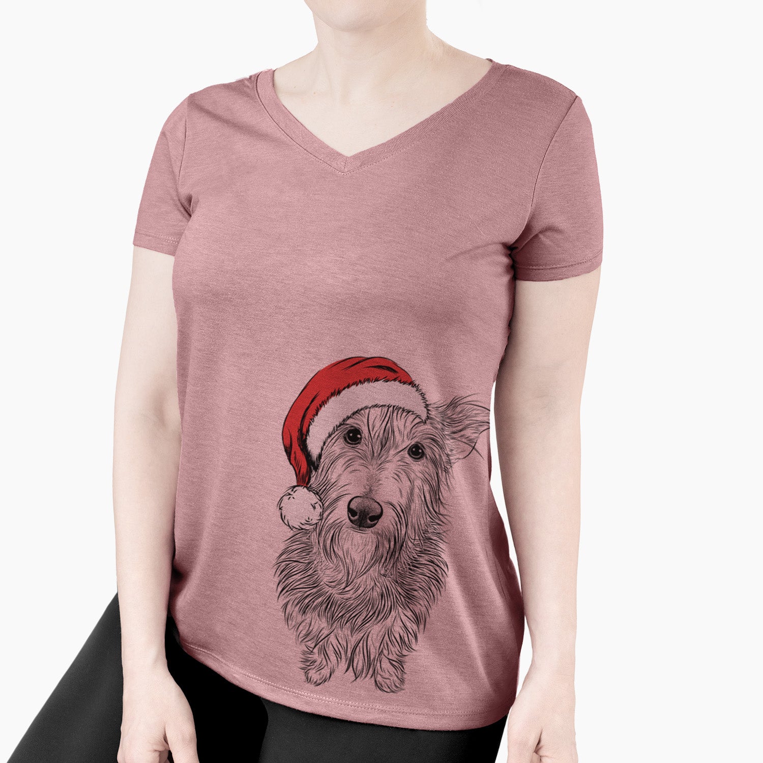 Santa Frida Doggo the Rescue Terrier Mix - Women's Perfect V-neck Shirt