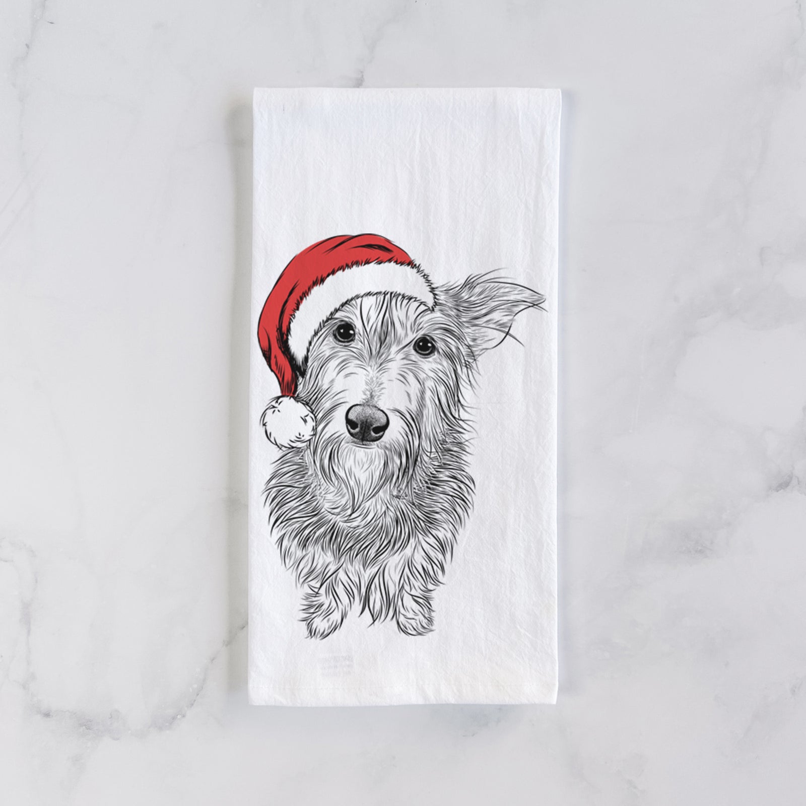 Frida Doggo the Rescue Terrier Mix Tea Towel