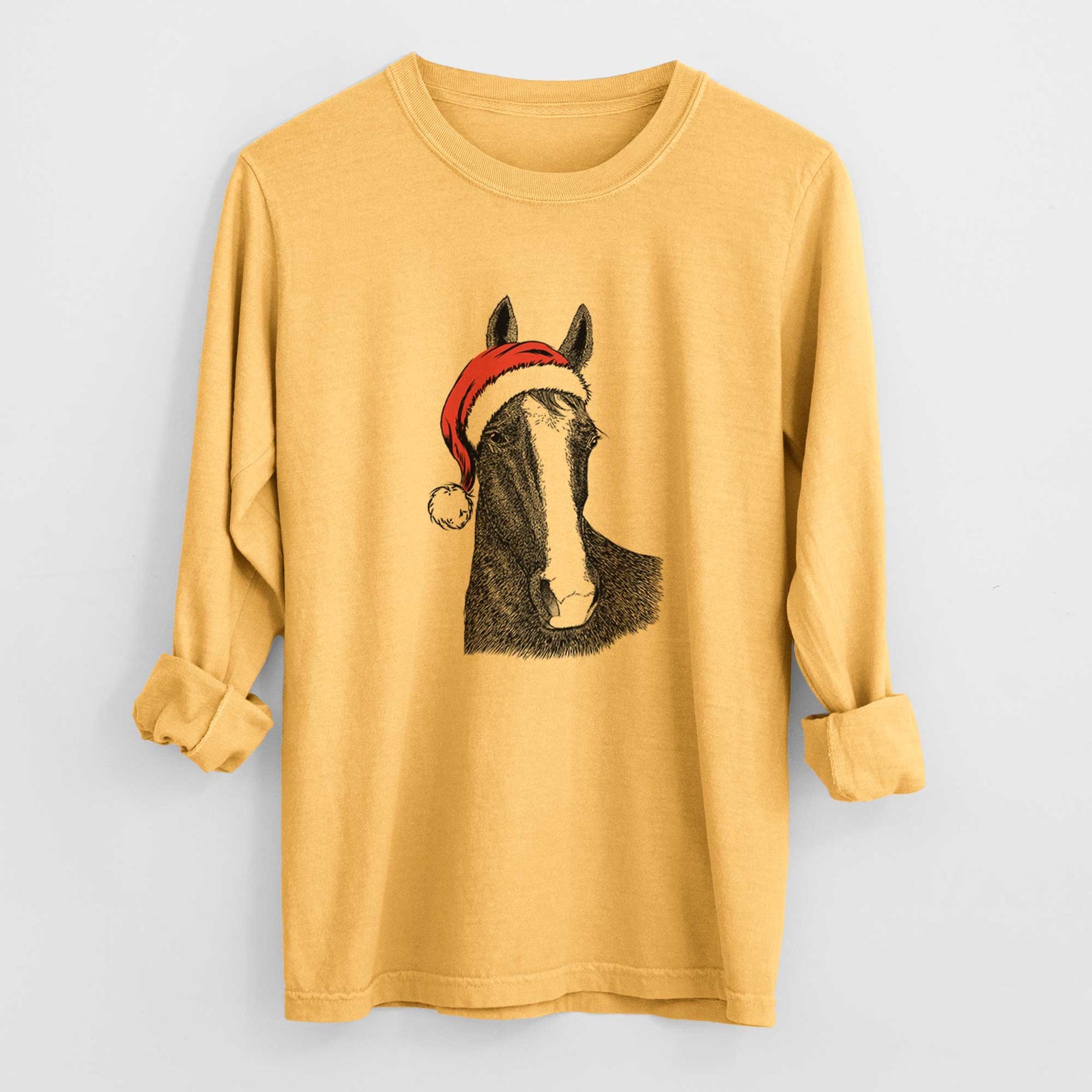 Santa Gibson the Tennessee Walking Horse - Men's Heavyweight 100% Cotton Long Sleeve