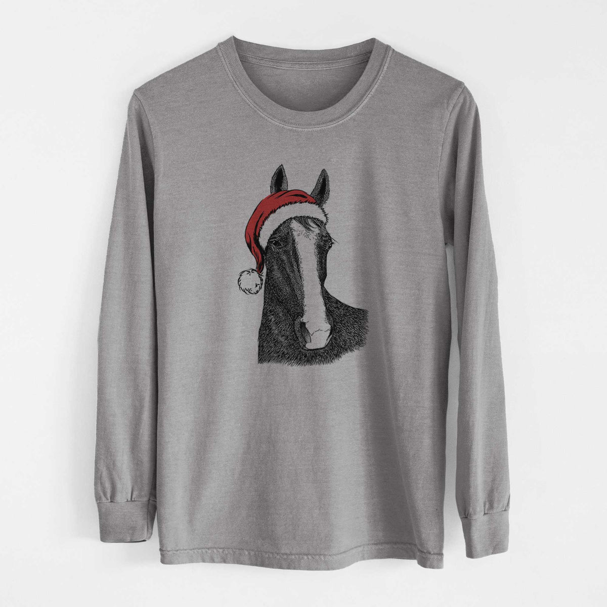 Santa Gibson the Tennessee Walking Horse - Men's Heavyweight 100% Cotton Long Sleeve