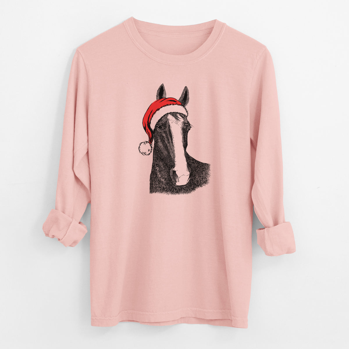 Santa Gibson the Tennessee Walking Horse - Men's Heavyweight 100% Cotton Long Sleeve