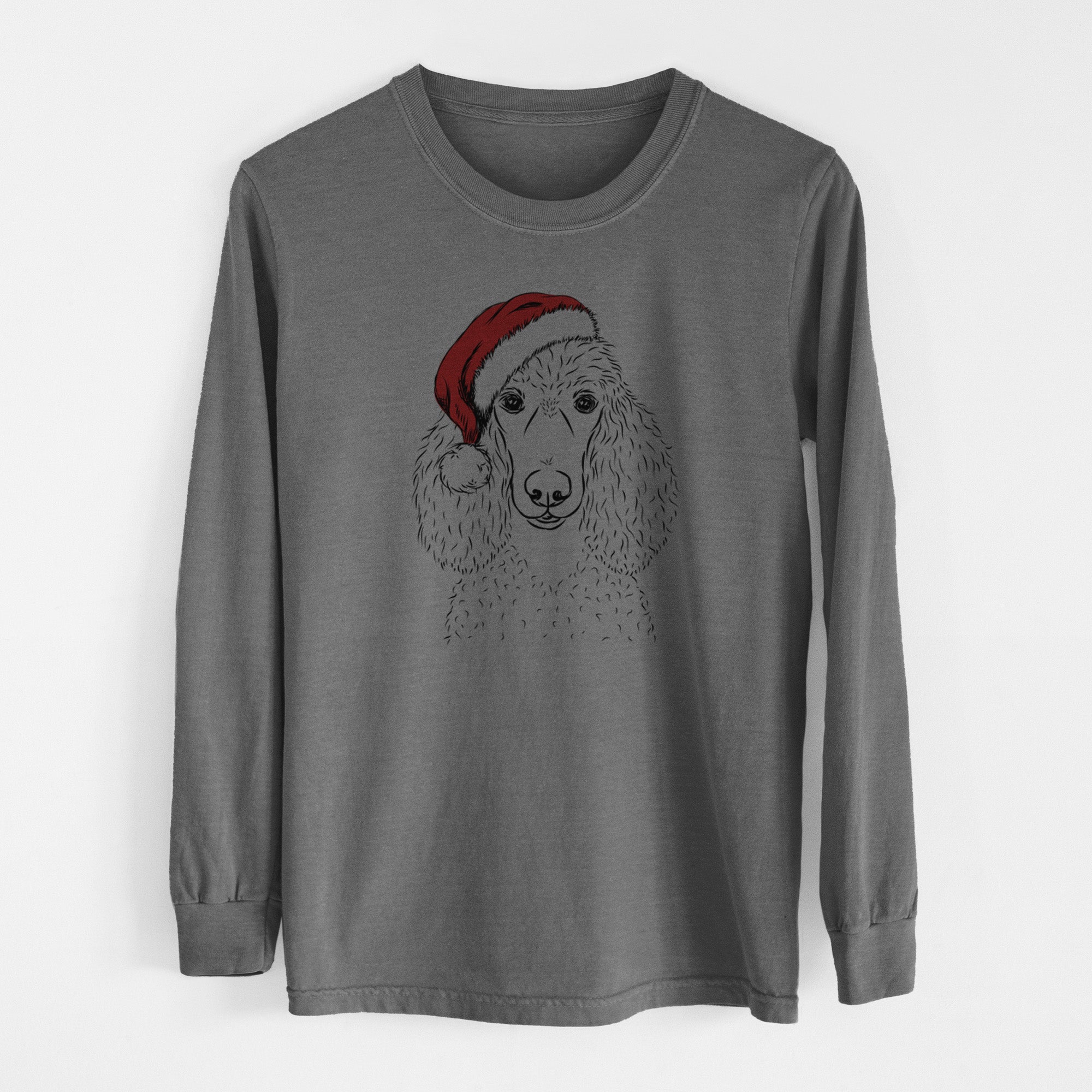 Santa Giovanni the Poodle - Men's Heavyweight 100% Cotton Long Sleeve