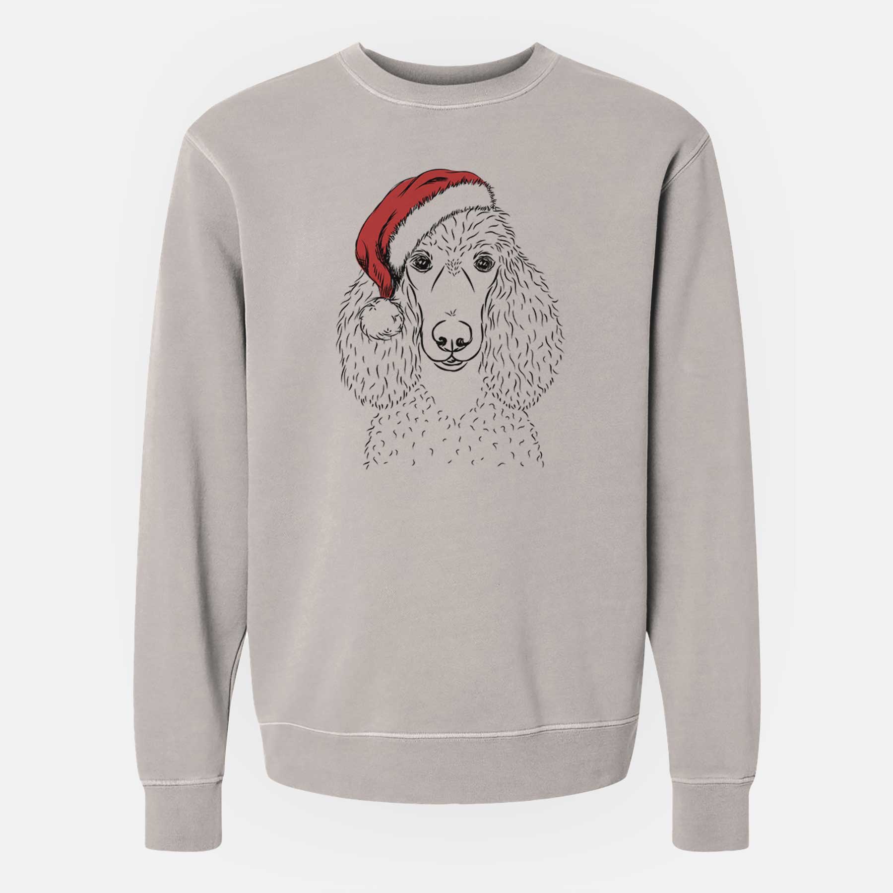 Santa Giovanni the Poodle - Unisex Pigment Dyed Crew Sweatshirt