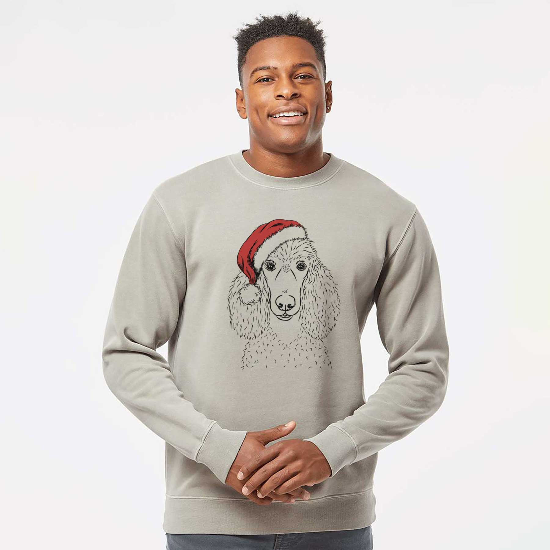 Santa Giovanni the Poodle - Unisex Pigment Dyed Crew Sweatshirt