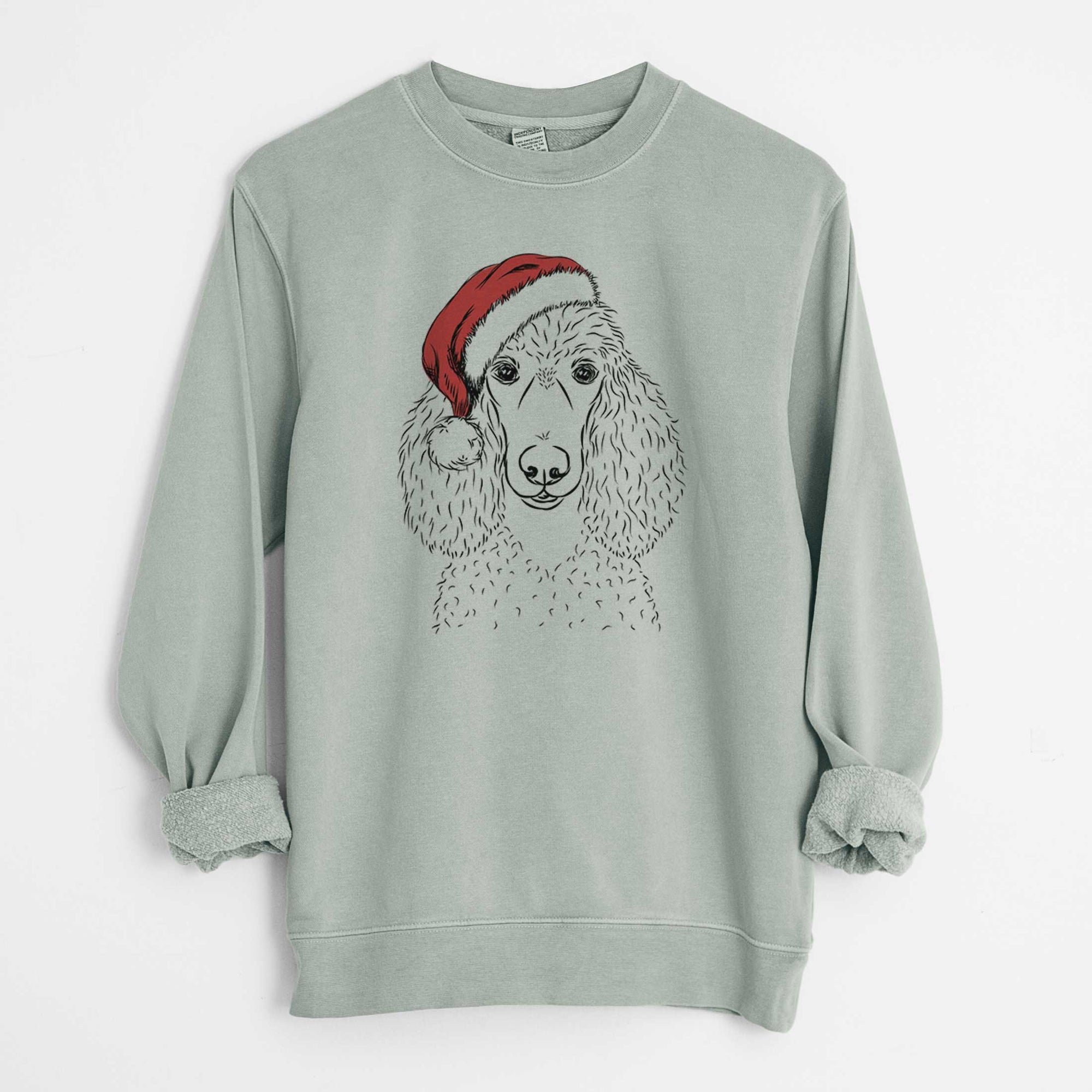 Santa Giovanni the Poodle - Unisex Pigment Dyed Crew Sweatshirt