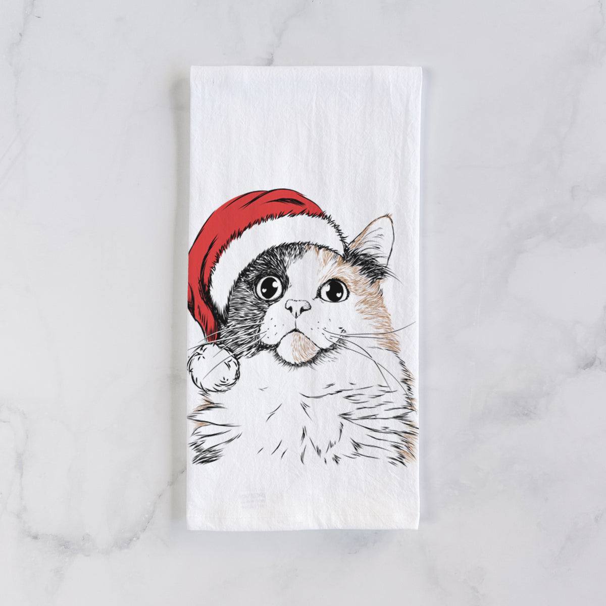 Greta the Calico Cat Tea Towel