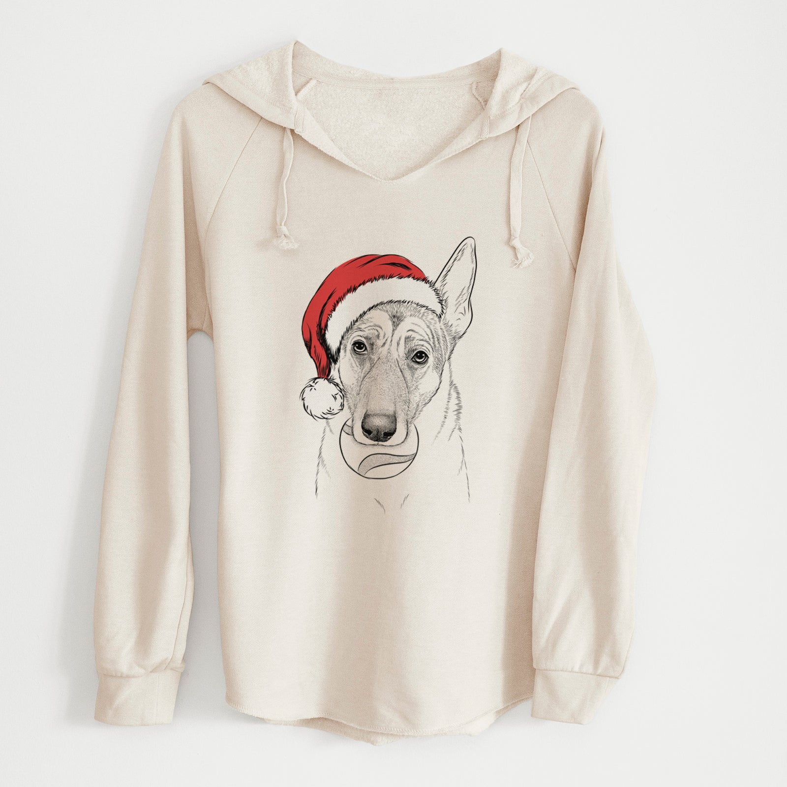 Santa Greta the German Shepherd - Cali Wave Hooded Sweatshirt