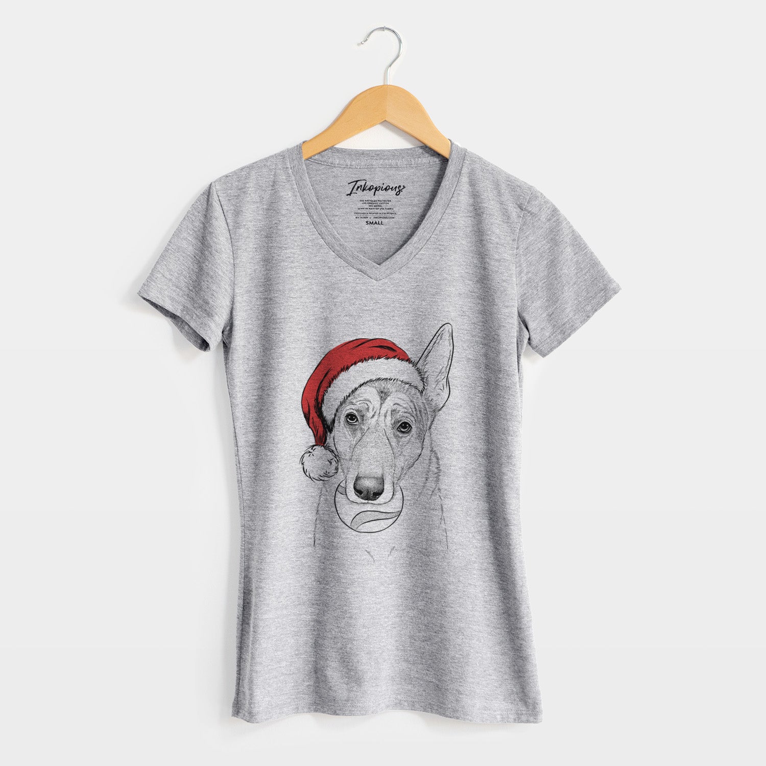 Santa Greta the German Shepherd - Women's Perfect V-neck Shirt