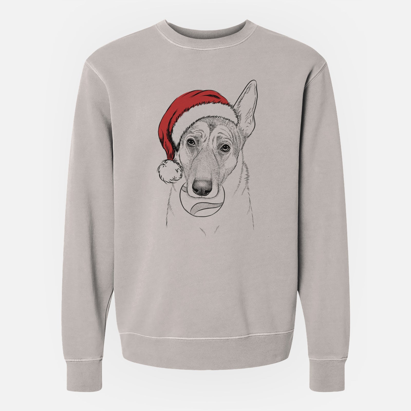 Santa Greta the German Shepherd - Unisex Pigment Dyed Crew Sweatshirt