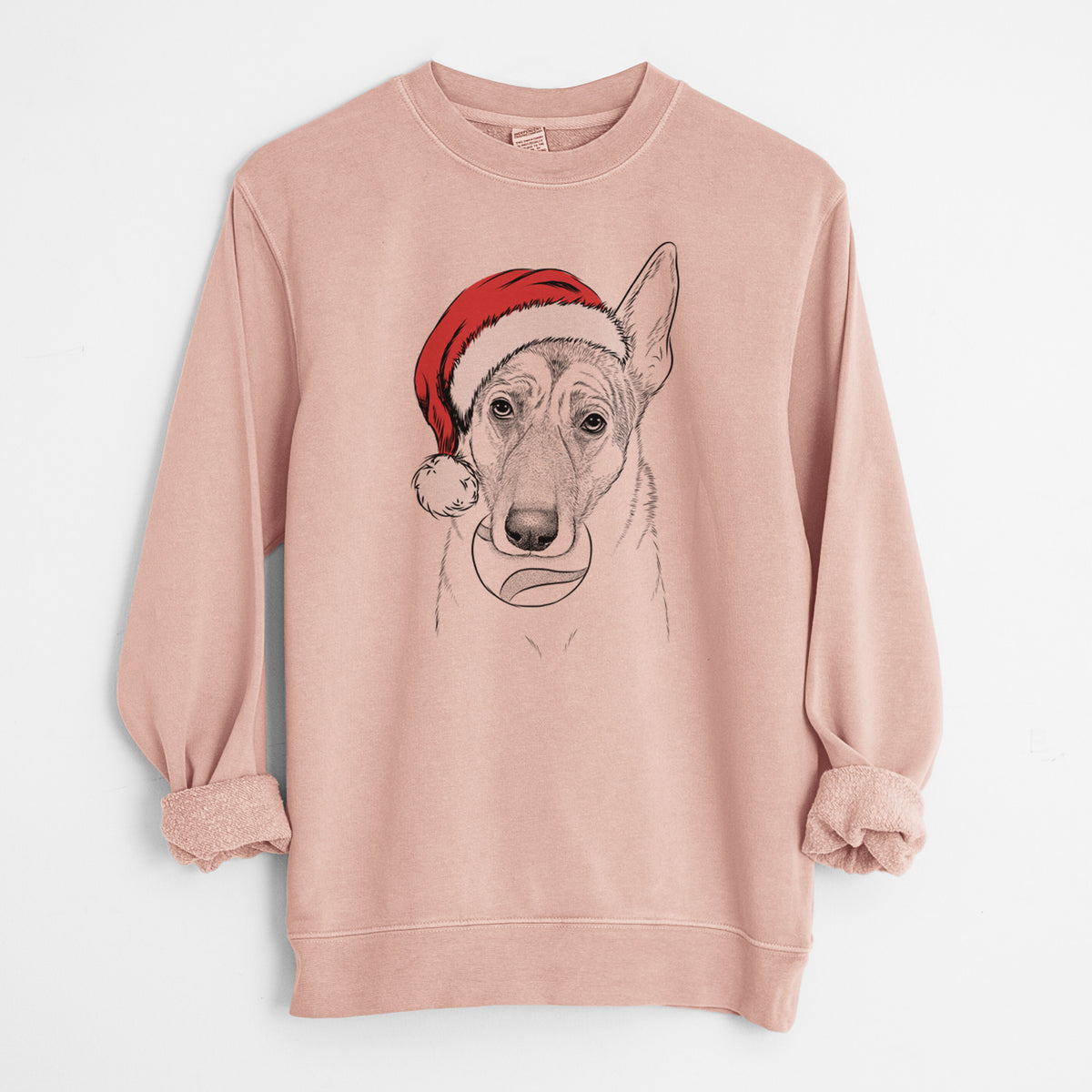 Santa Greta the German Shepherd - Unisex Pigment Dyed Crew Sweatshirt