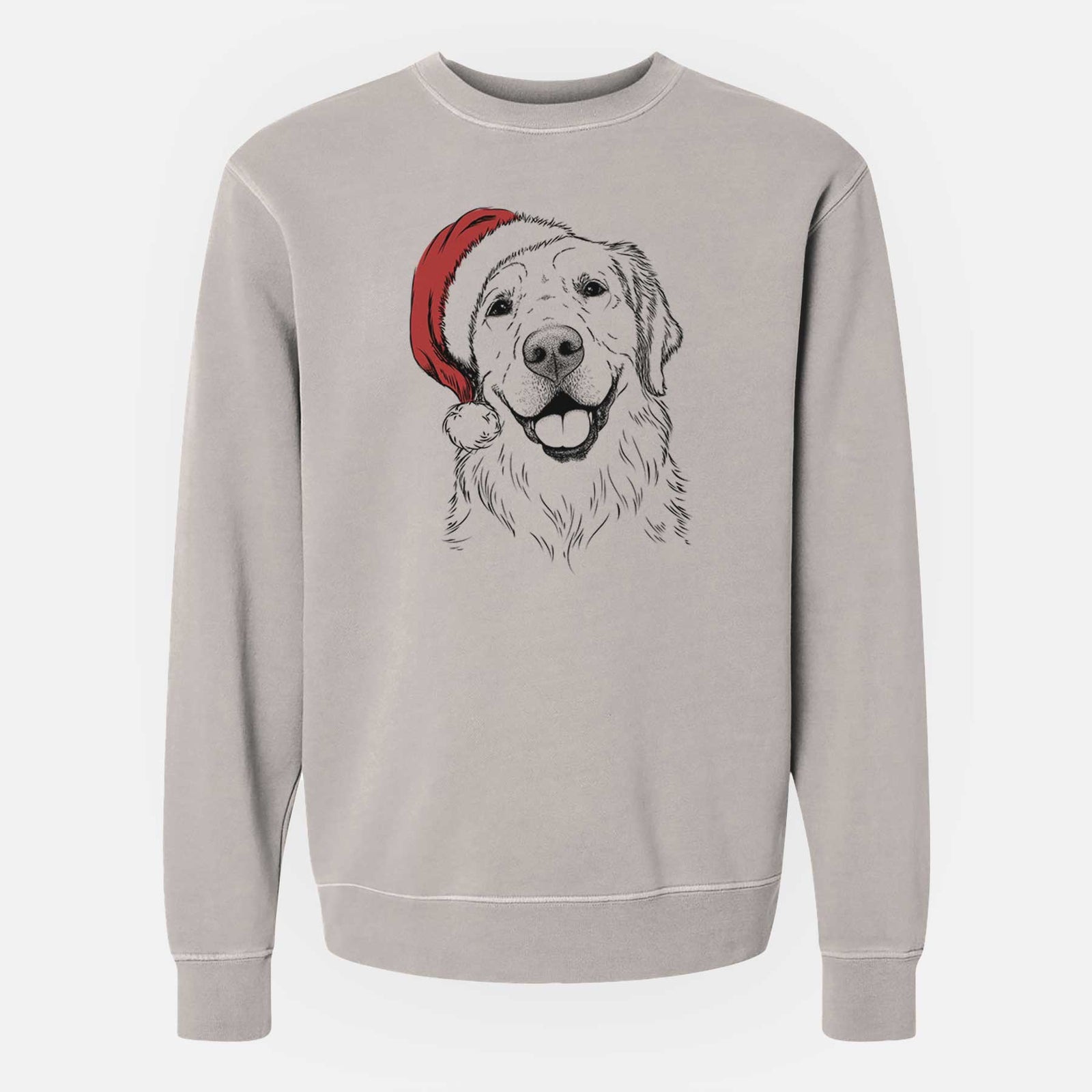Santa Griffin the Golden Retriever - Unisex Pigment Dyed Crew Sweatshirt