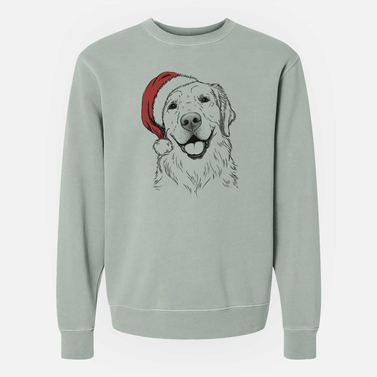 Santa Griffin the Golden Retriever - Unisex Pigment Dyed Crew Sweatshirt
