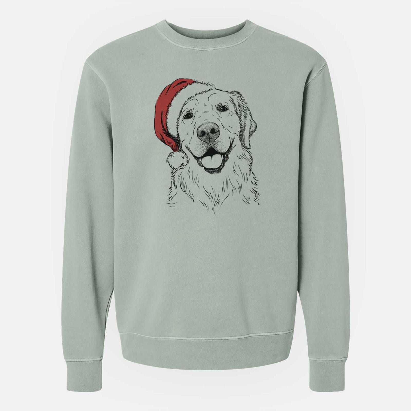 Santa Griffin the Golden Retriever - Unisex Pigment Dyed Crew Sweatshirt