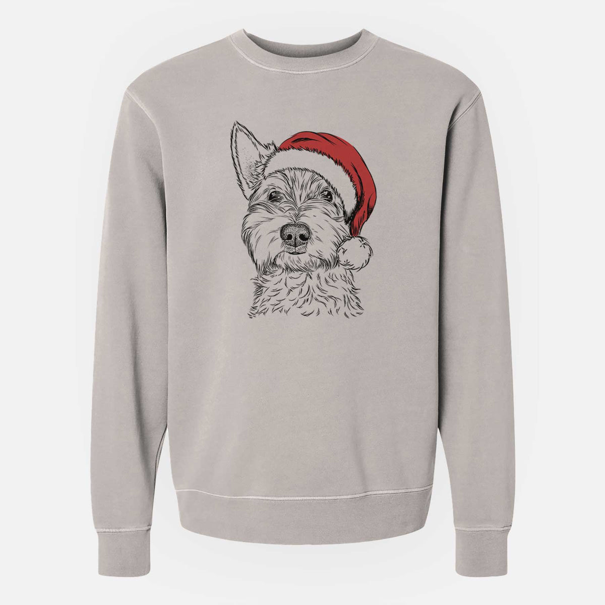 Santa Grizel the West Highland Terrier - Unisex Pigment Dyed Crew Sweatshirt