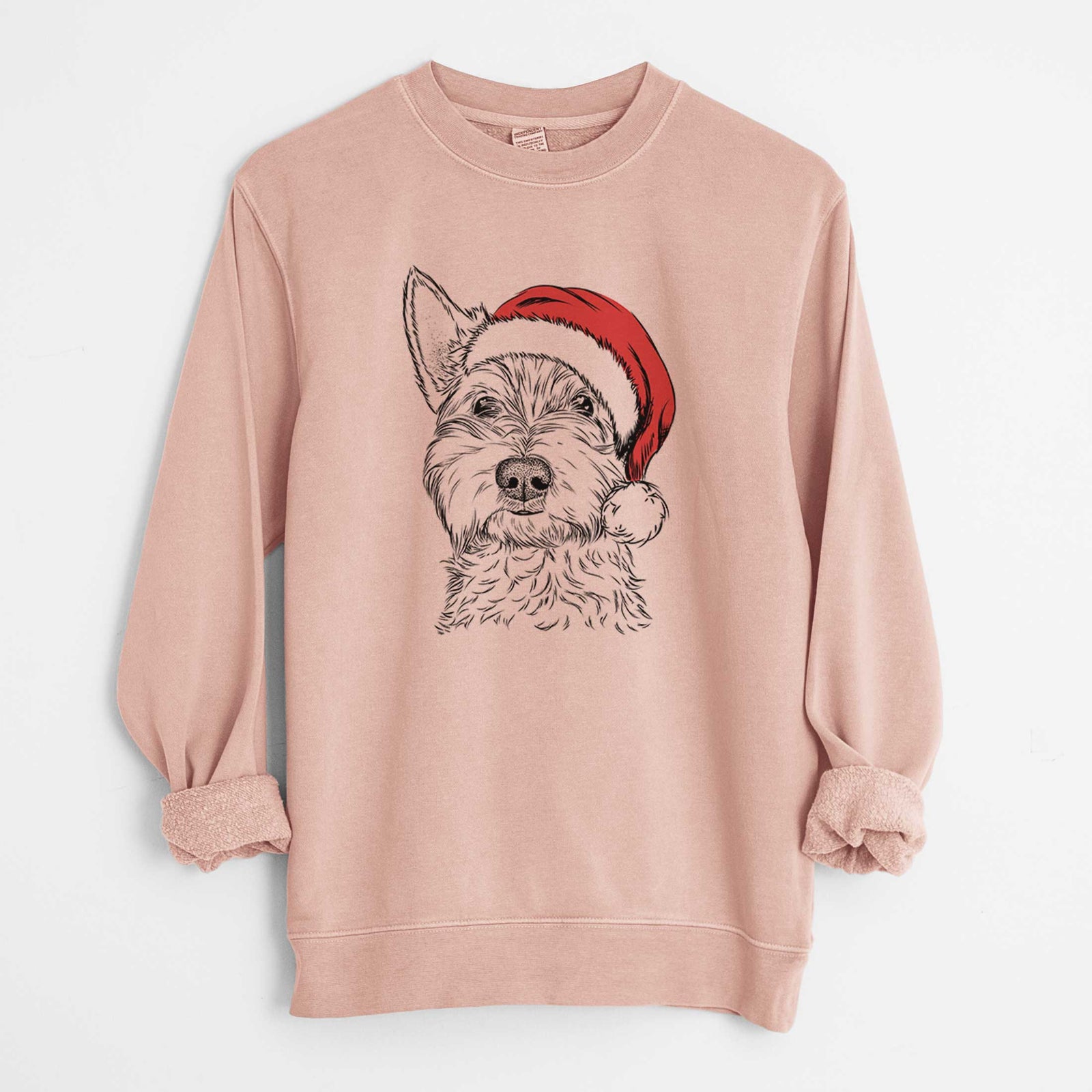 Santa Grizel the West Highland Terrier - Unisex Pigment Dyed Crew Sweatshirt