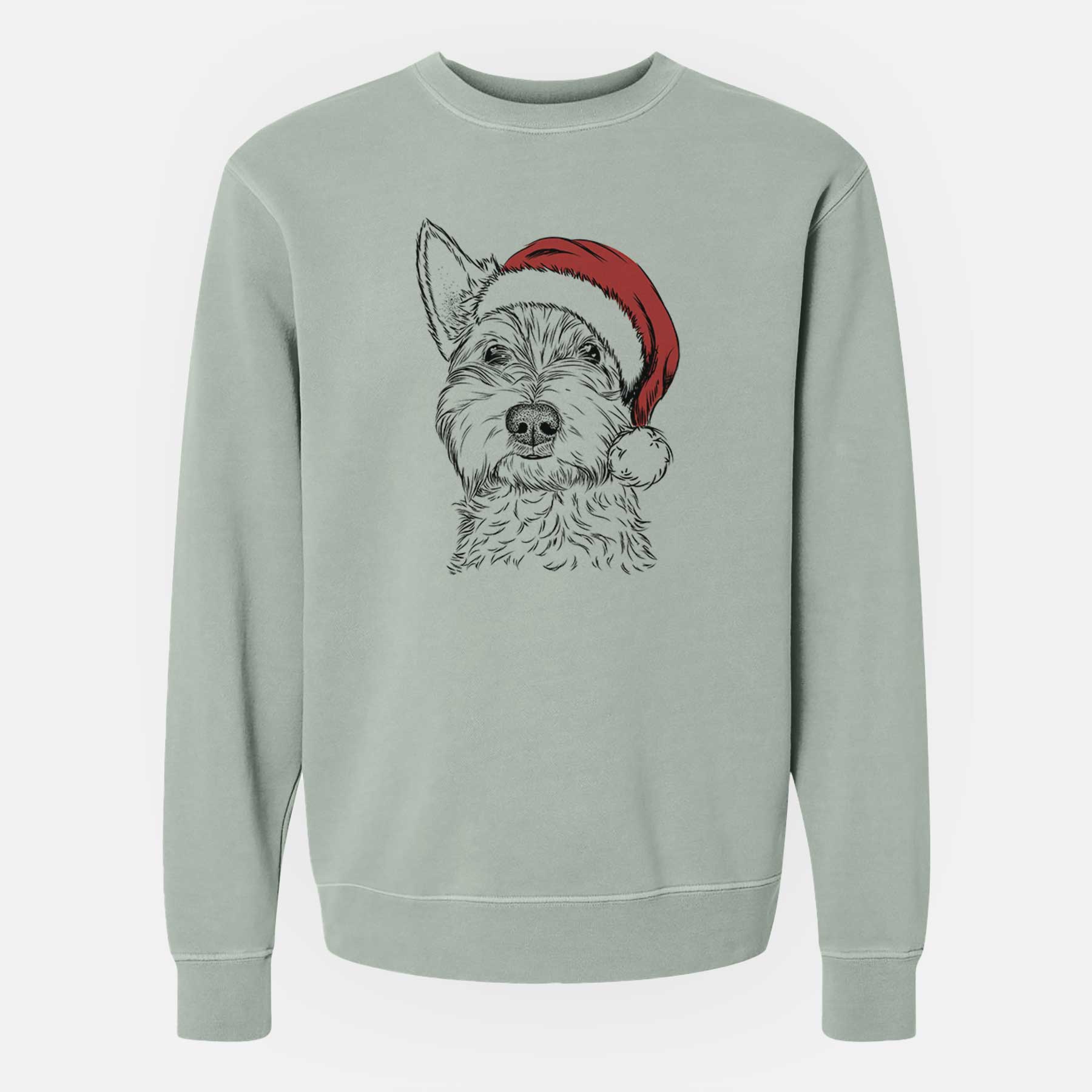 Santa Grizel the West Highland Terrier - Unisex Pigment Dyed Crew Sweatshirt