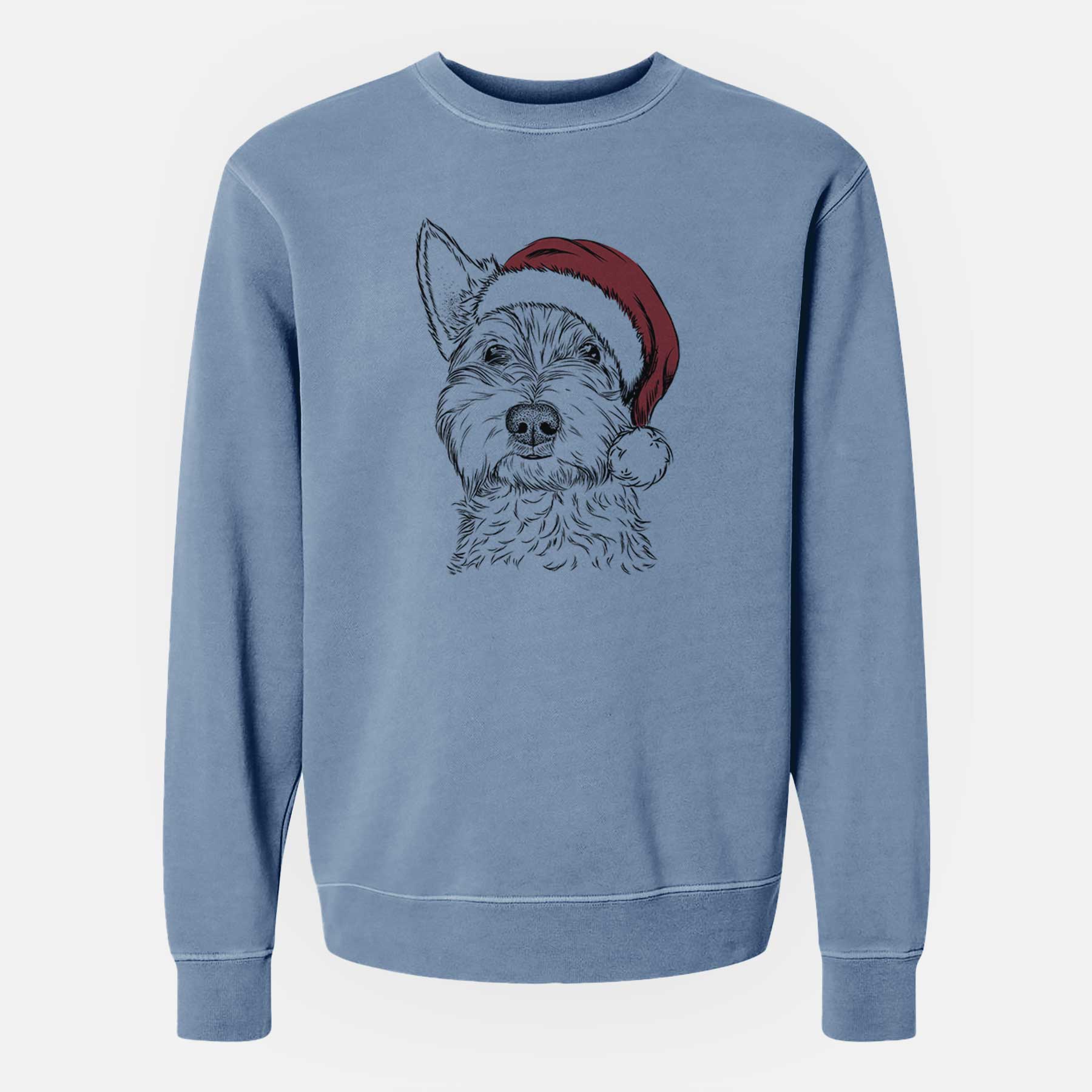 Santa Grizel the West Highland Terrier - Unisex Pigment Dyed Crew Sweatshirt