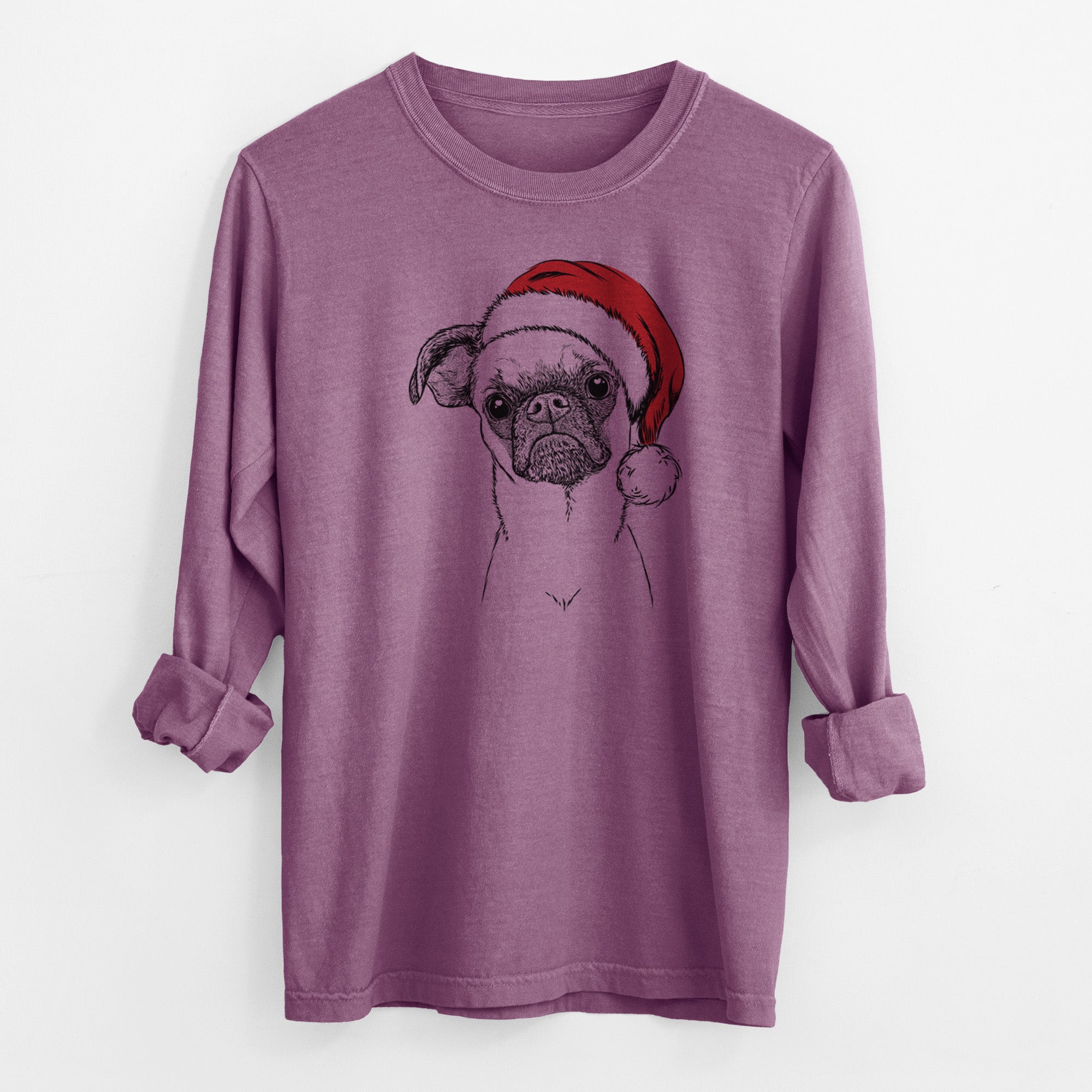 Santa Groot the Brussels Griffon - Men's Heavyweight 100% Cotton Long Sleeve