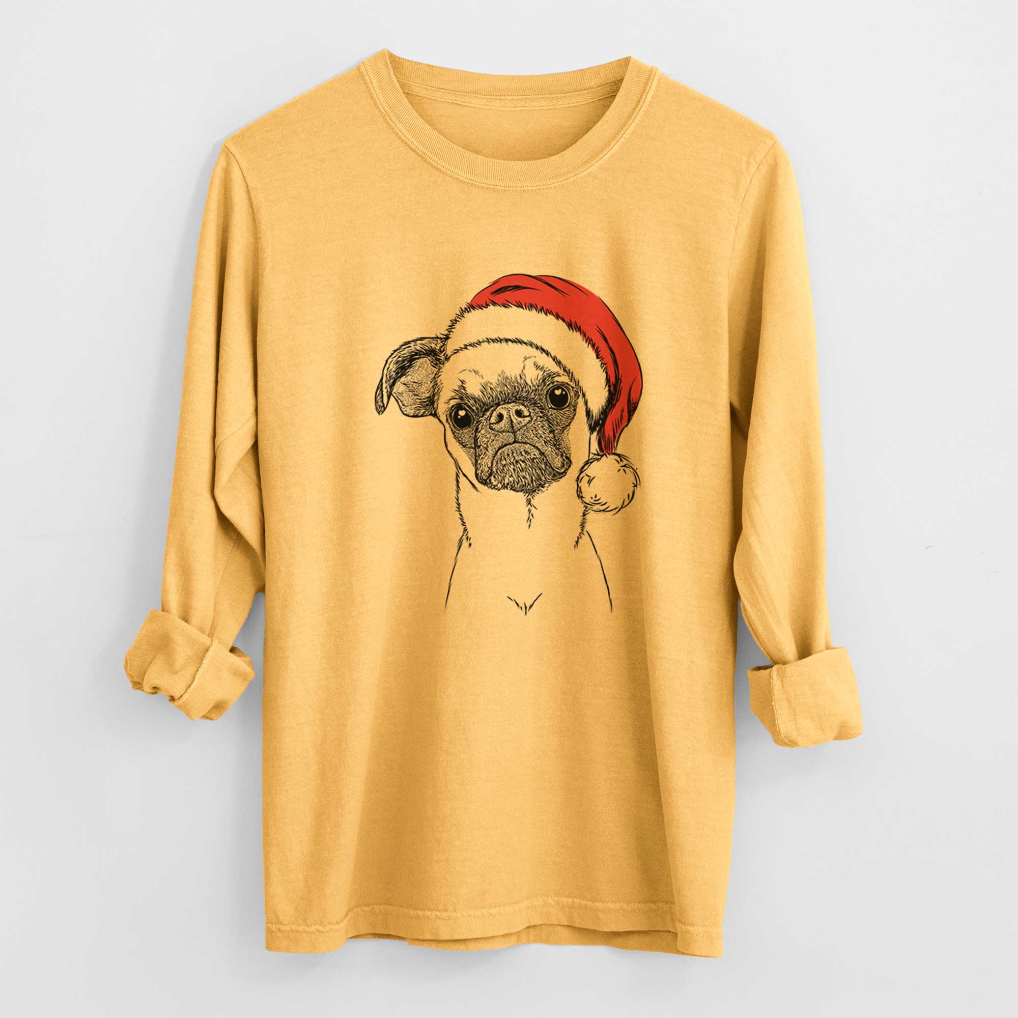 Santa Groot the Brussels Griffon - Men's Heavyweight 100% Cotton Long Sleeve