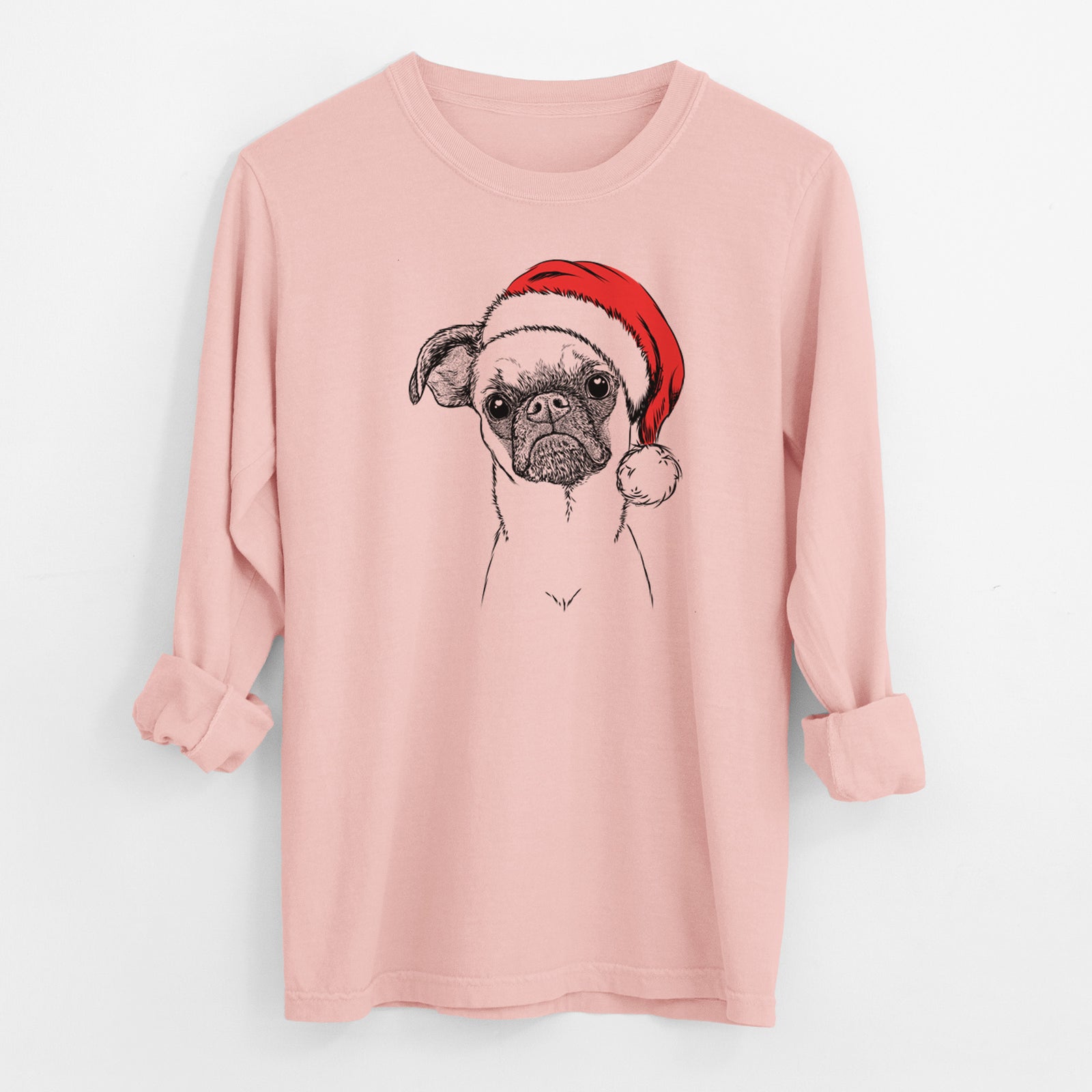 Santa Groot the Brussels Griffon - Men's Heavyweight 100% Cotton Long Sleeve