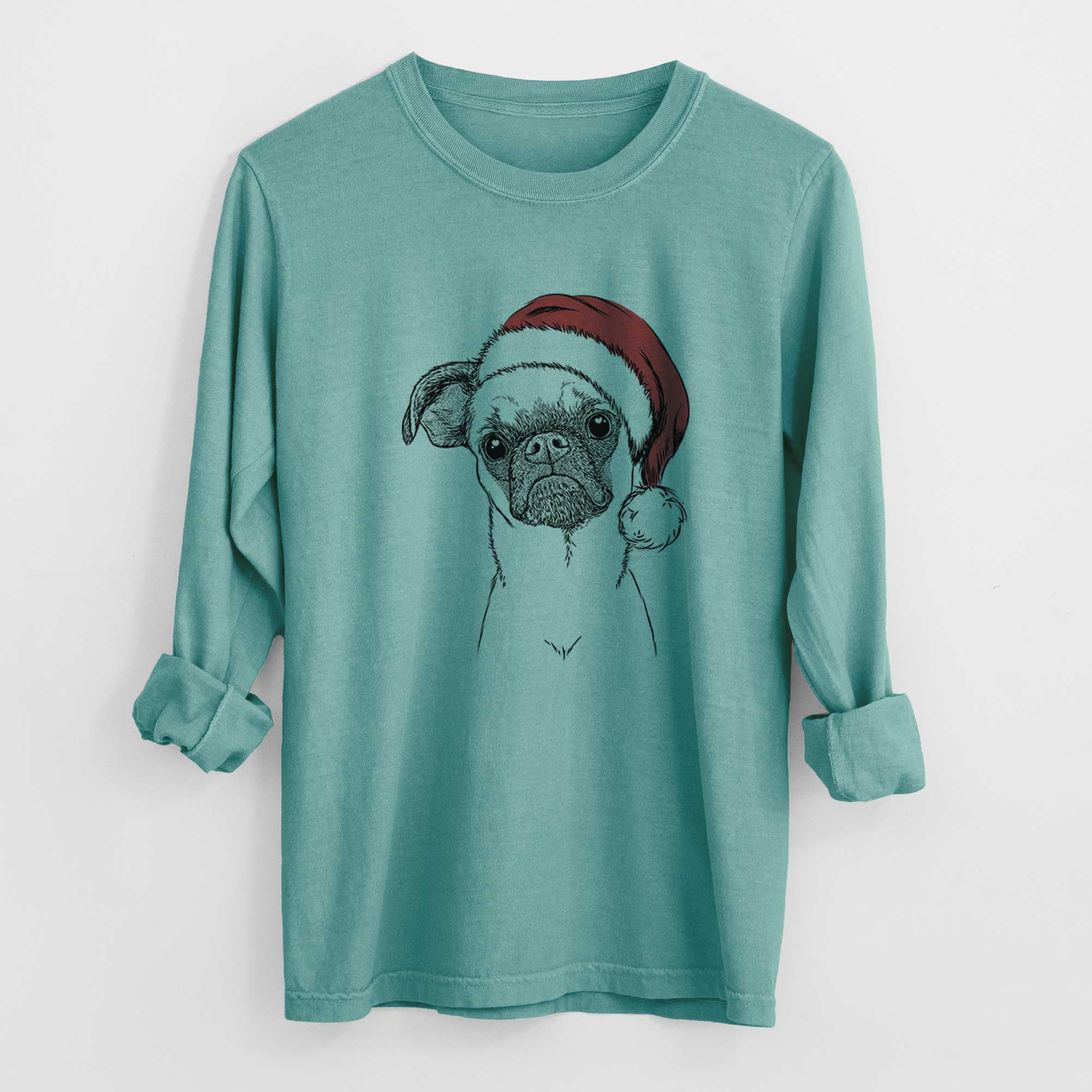 Santa Groot the Brussels Griffon - Men's Heavyweight 100% Cotton Long Sleeve