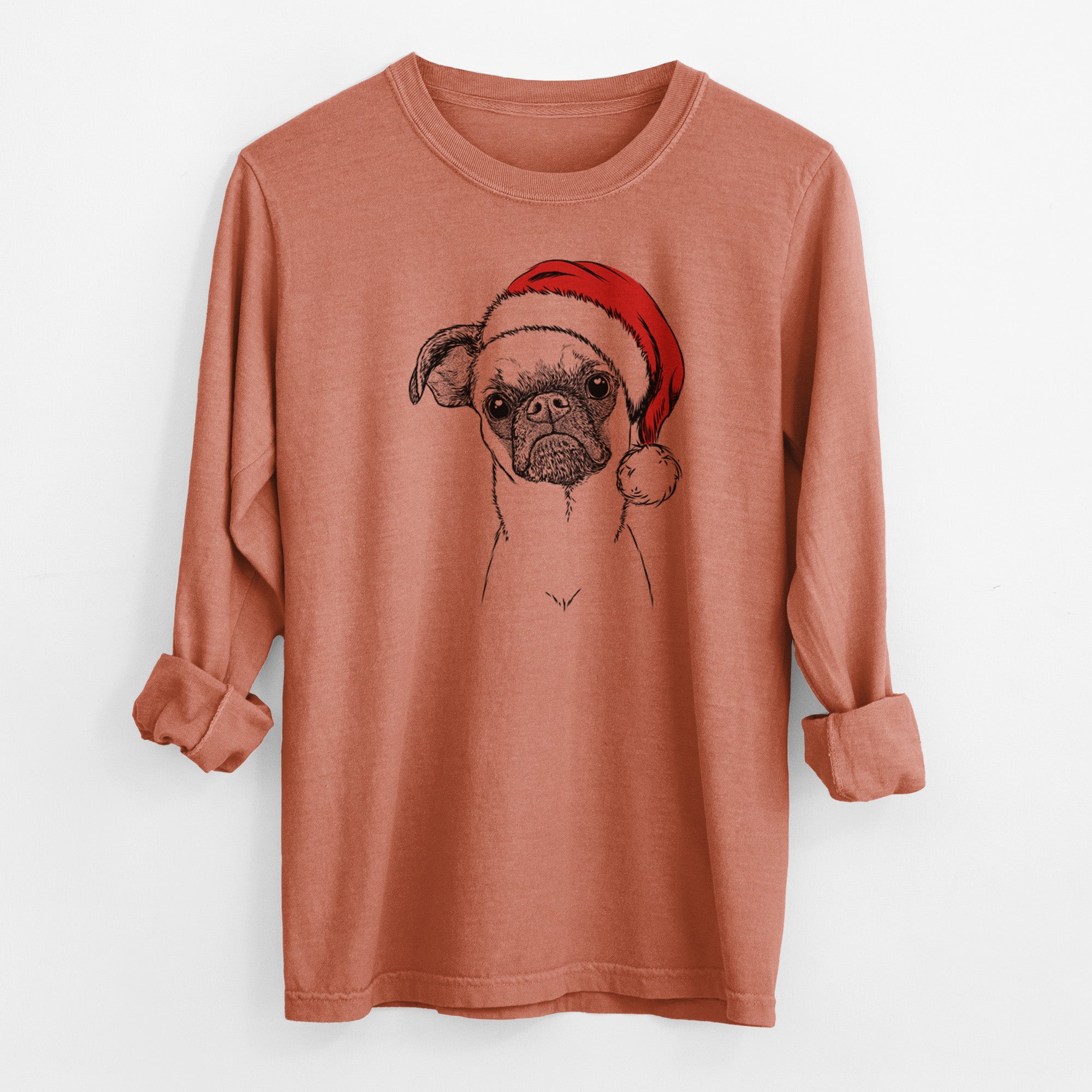 Santa Groot the Brussels Griffon - Men's Heavyweight 100% Cotton Long Sleeve