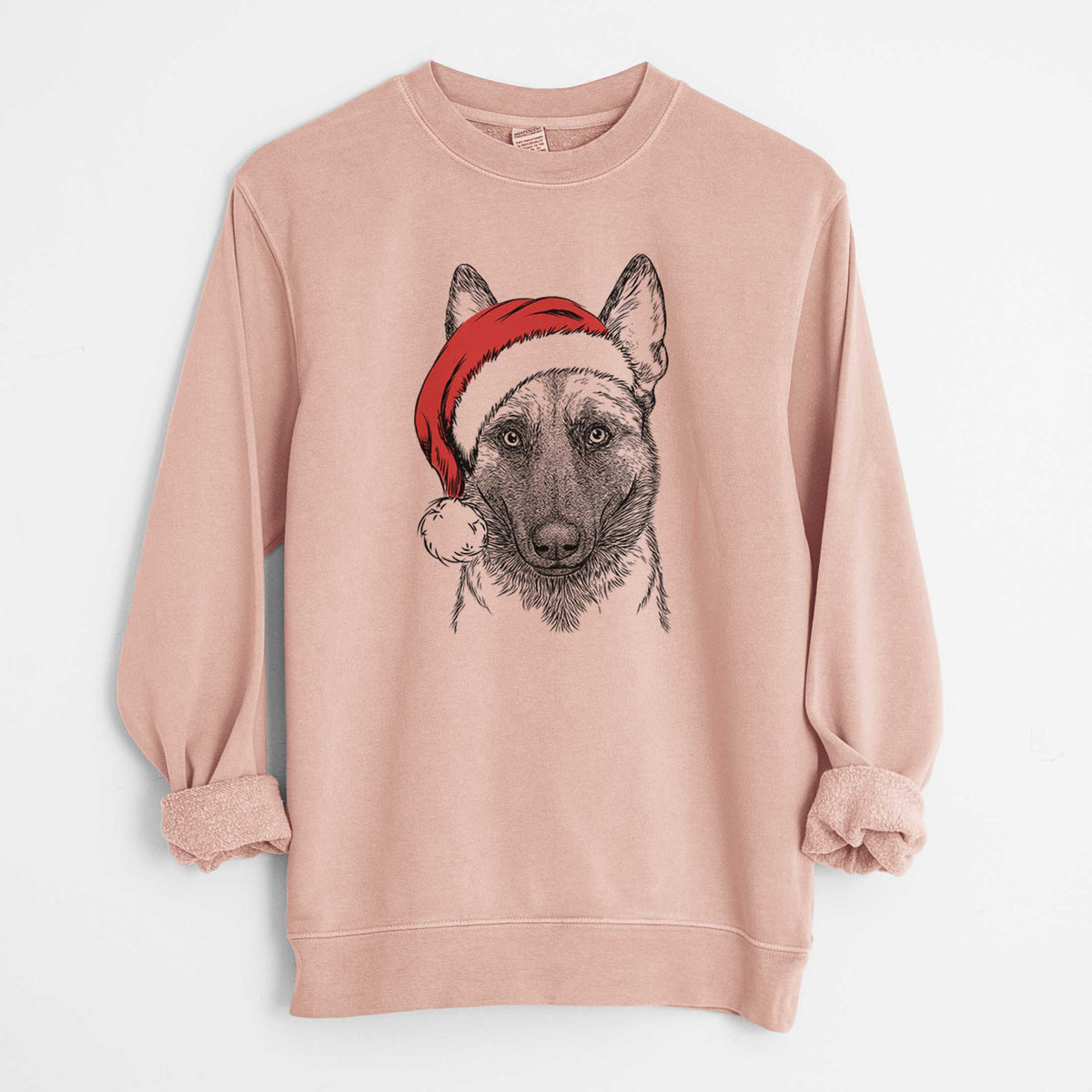 Santa Gunther the Belgian Malinois - Unisex Pigment Dyed Crew Sweatshirt