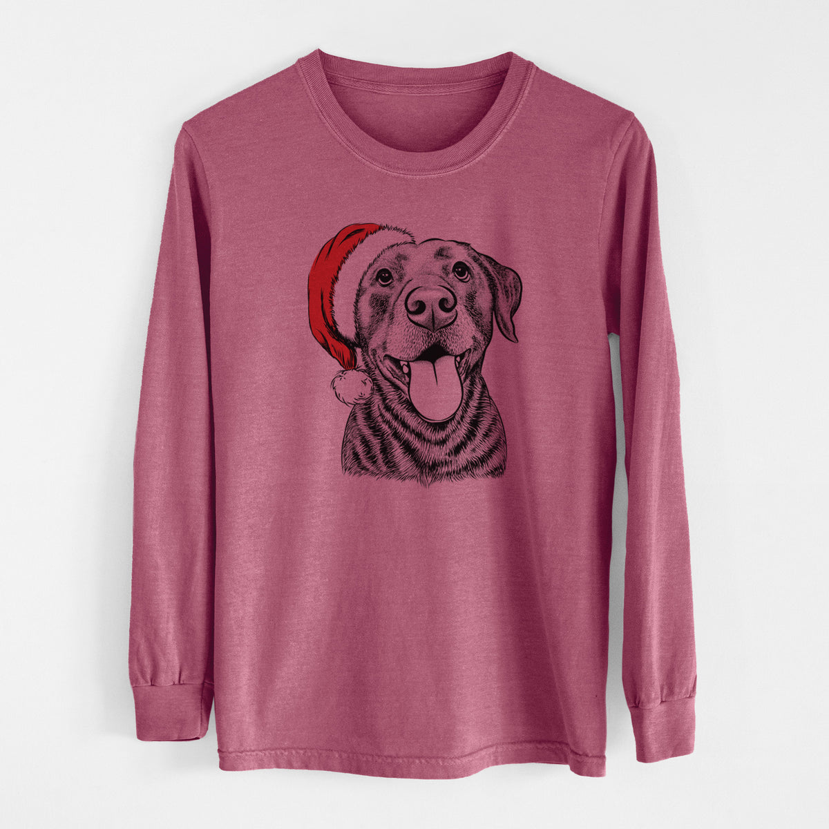 Santa Gwen the Labrador Retriever - Men's Heavyweight 100% Cotton Long Sleeve