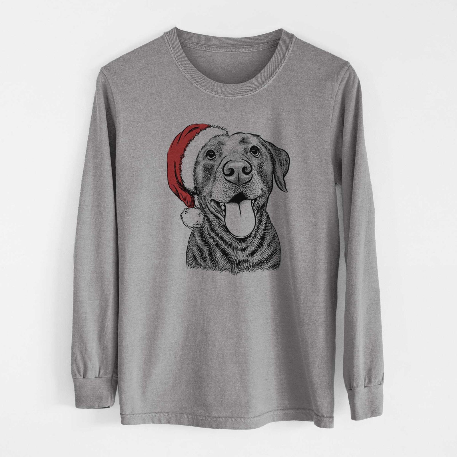 Santa Gwen the Labrador Retriever - Men's Heavyweight 100% Cotton Long Sleeve