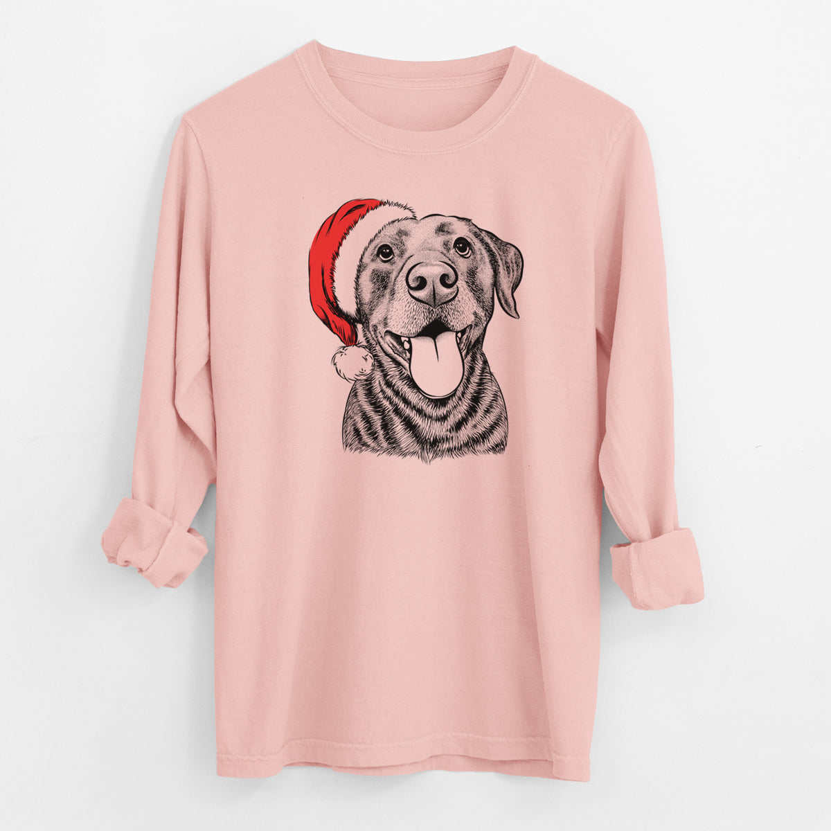 Santa Gwen the Labrador Retriever - Men's Heavyweight 100% Cotton Long Sleeve