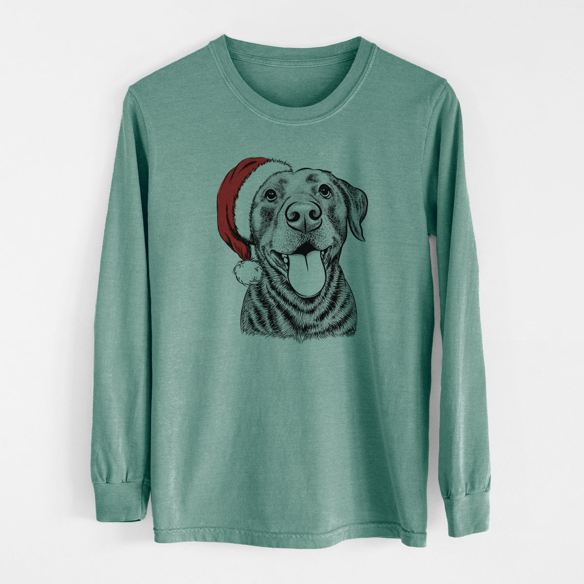 Santa Gwen the Labrador Retriever - Men's Heavyweight 100% Cotton Long Sleeve