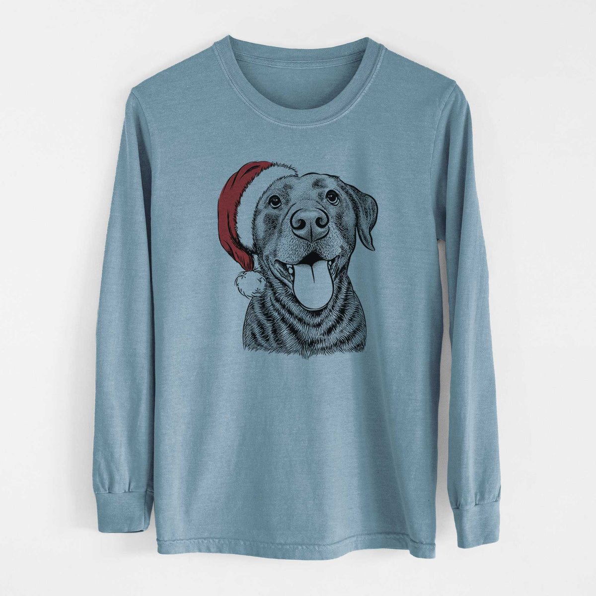 Santa Gwen the Labrador Retriever - Men's Heavyweight 100% Cotton Long Sleeve