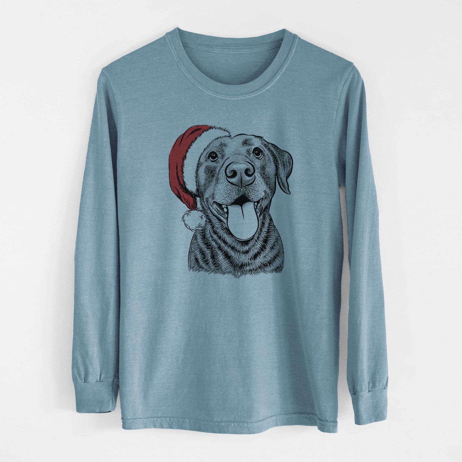 Santa Gwen the Labrador Retriever - Men's Heavyweight 100% Cotton Long Sleeve