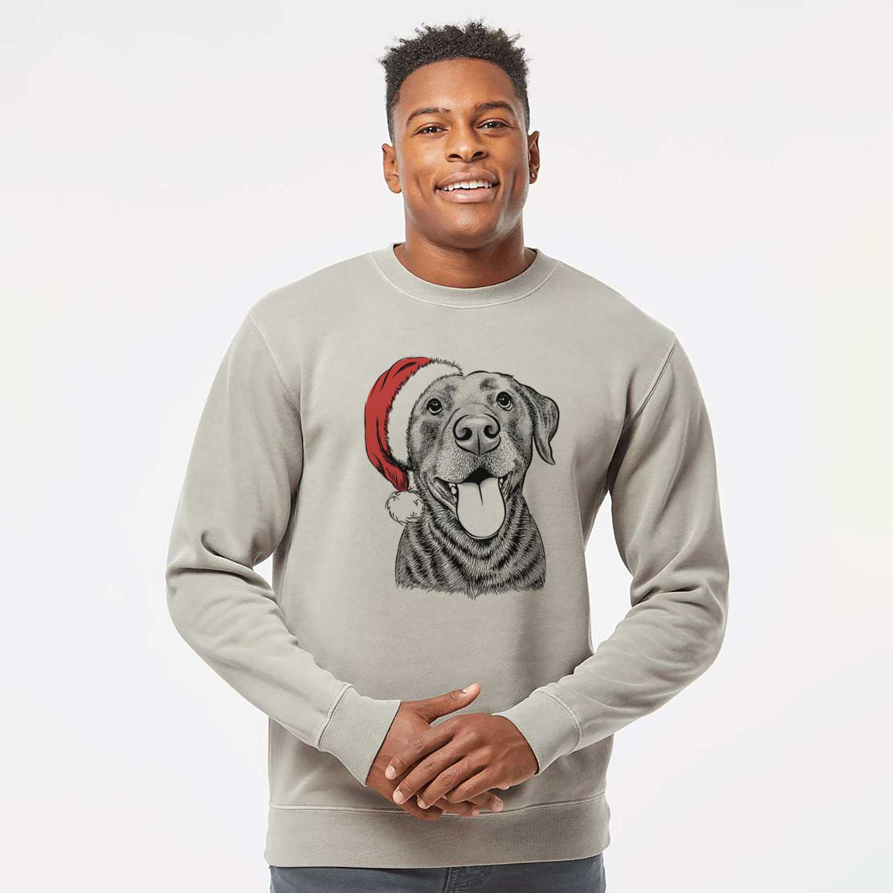 Santa Gwen the Labrador Retriever - Unisex Pigment Dyed Crew Sweatshirt