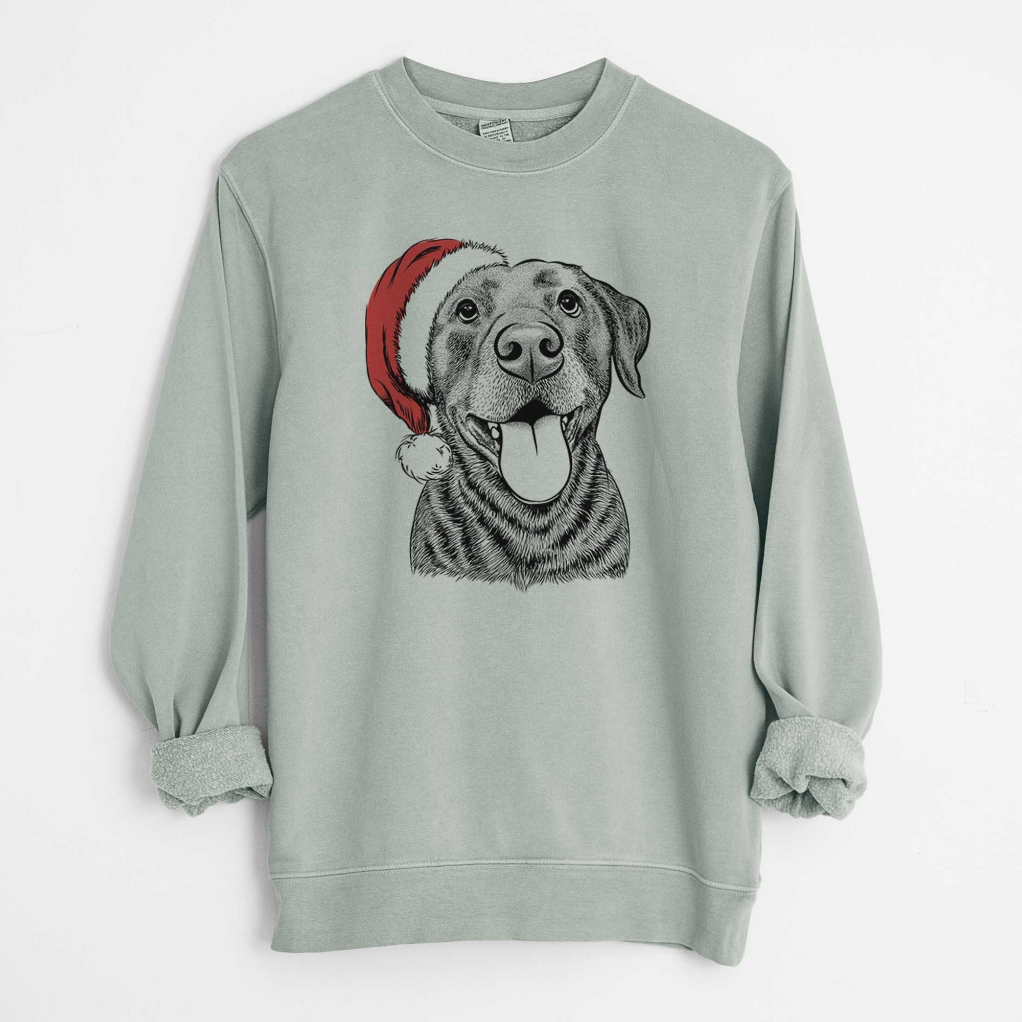 Santa Gwen the Labrador Retriever - Unisex Pigment Dyed Crew Sweatshirt