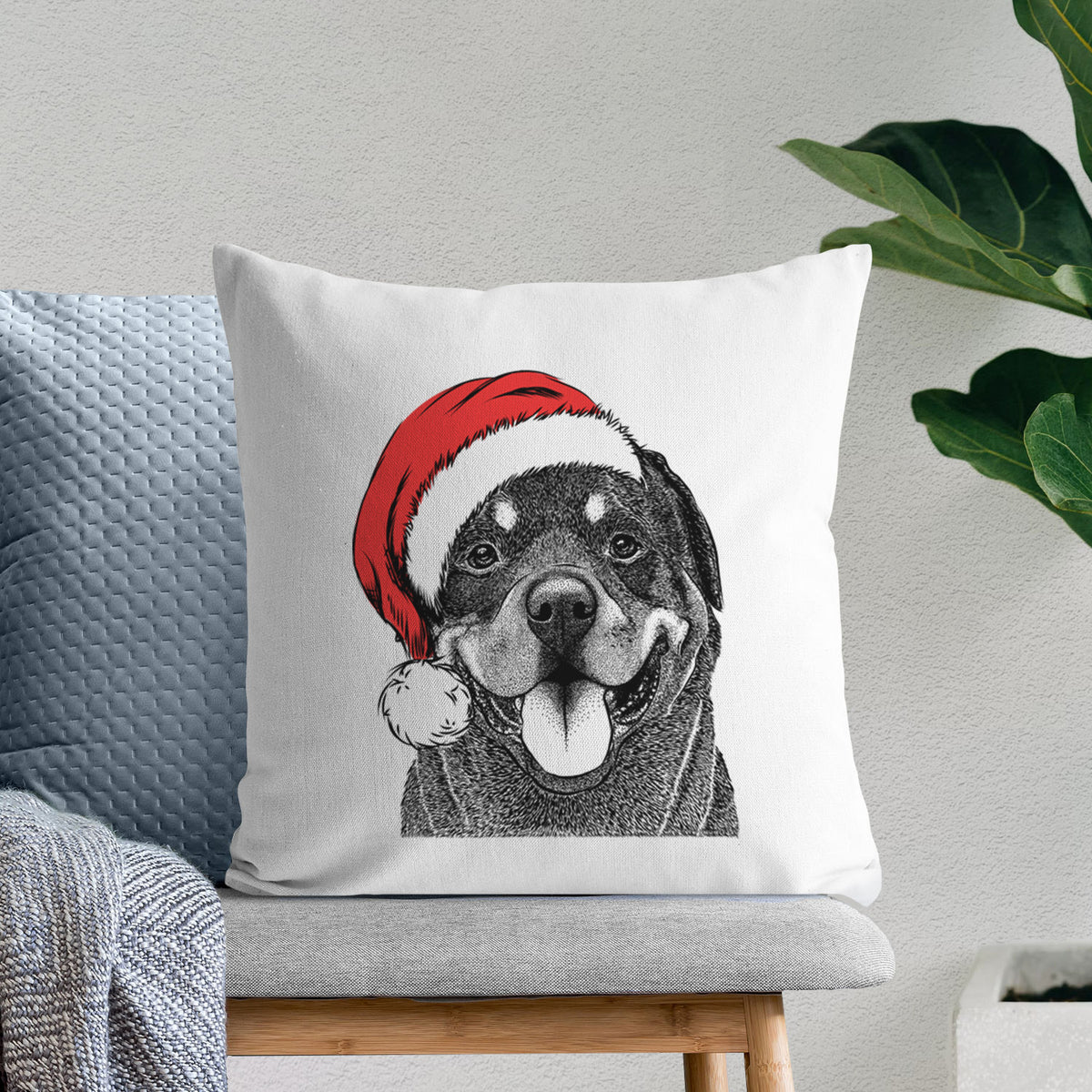 Hagan the Rottweiler - Throw Pillow Cover