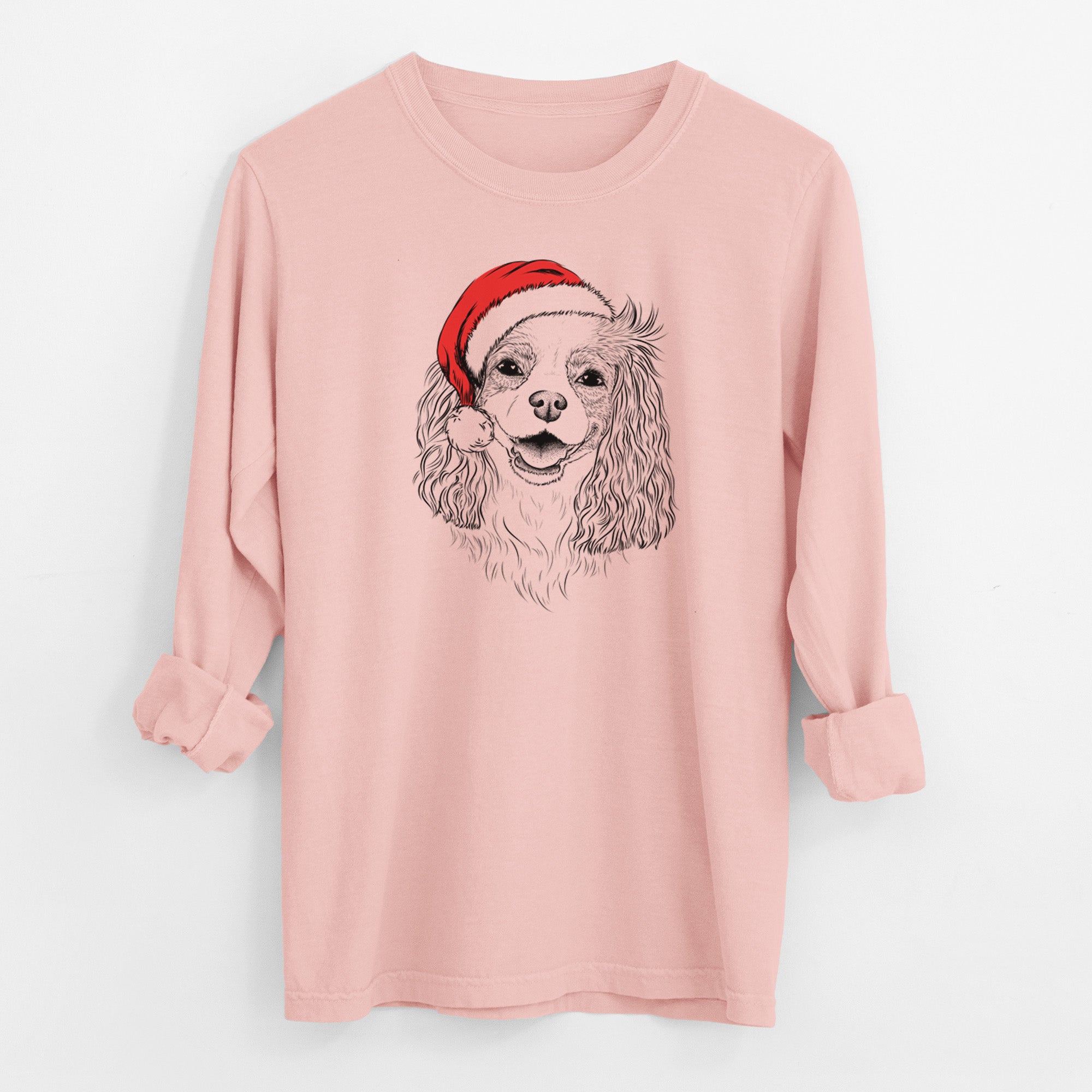 Santa Halley Comet the Cavalier King Charles Spaniel - Men's Heavyweight 100% Cotton Long Sleeve