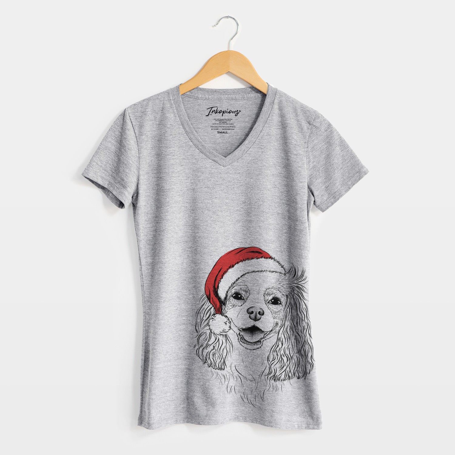 Santa Halley Comet the Cavalier King Charles Spaniel - Women's Perfect V-neck Shirt