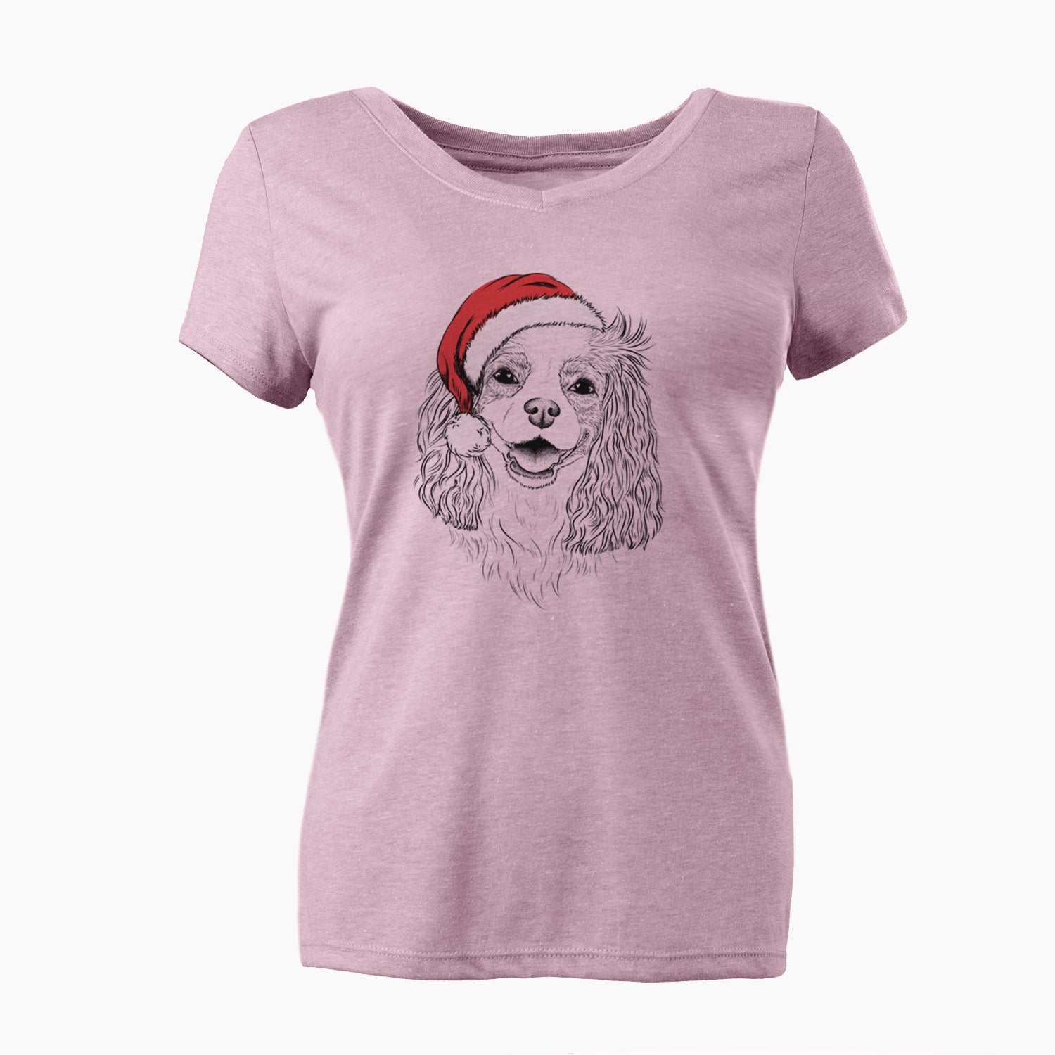 Santa Halley Comet the Cavalier King Charles Spaniel - Women's Perfect V-neck Shirt