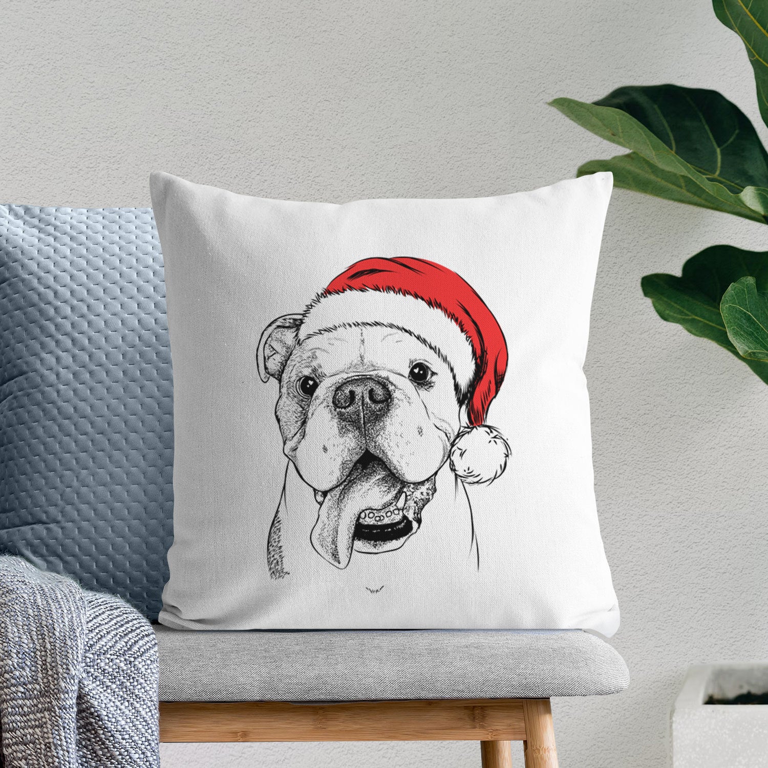 Hank the English Bulldog - Throw Pillow Cover
