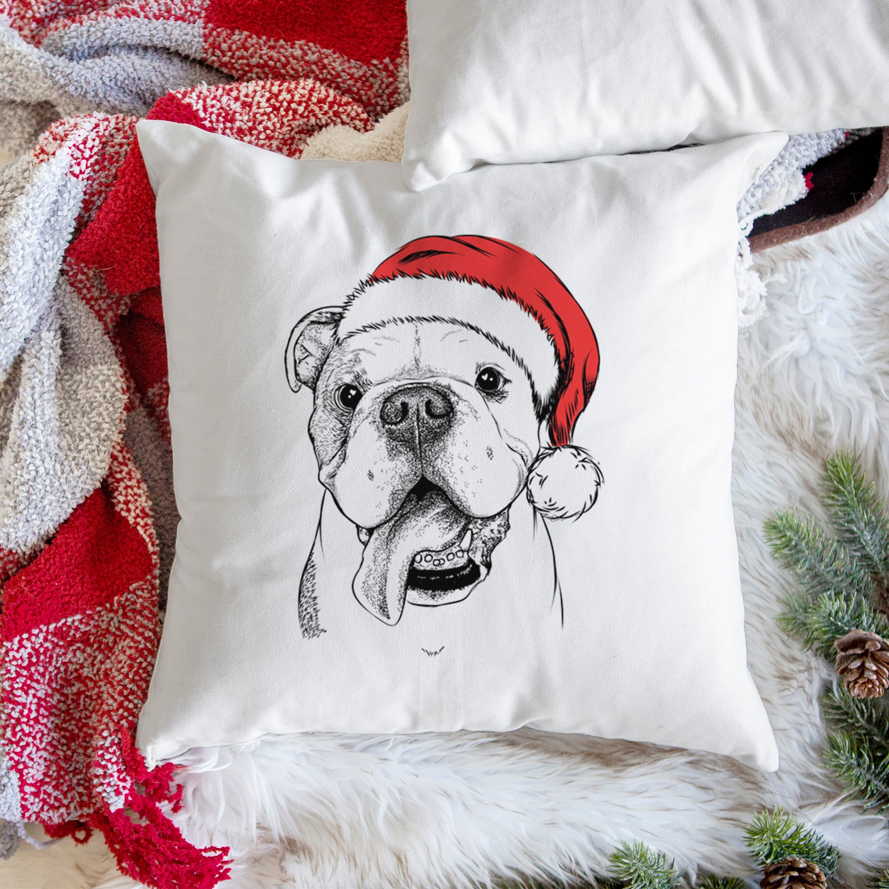 Hank the English Bulldog - Throw Pillow Cover