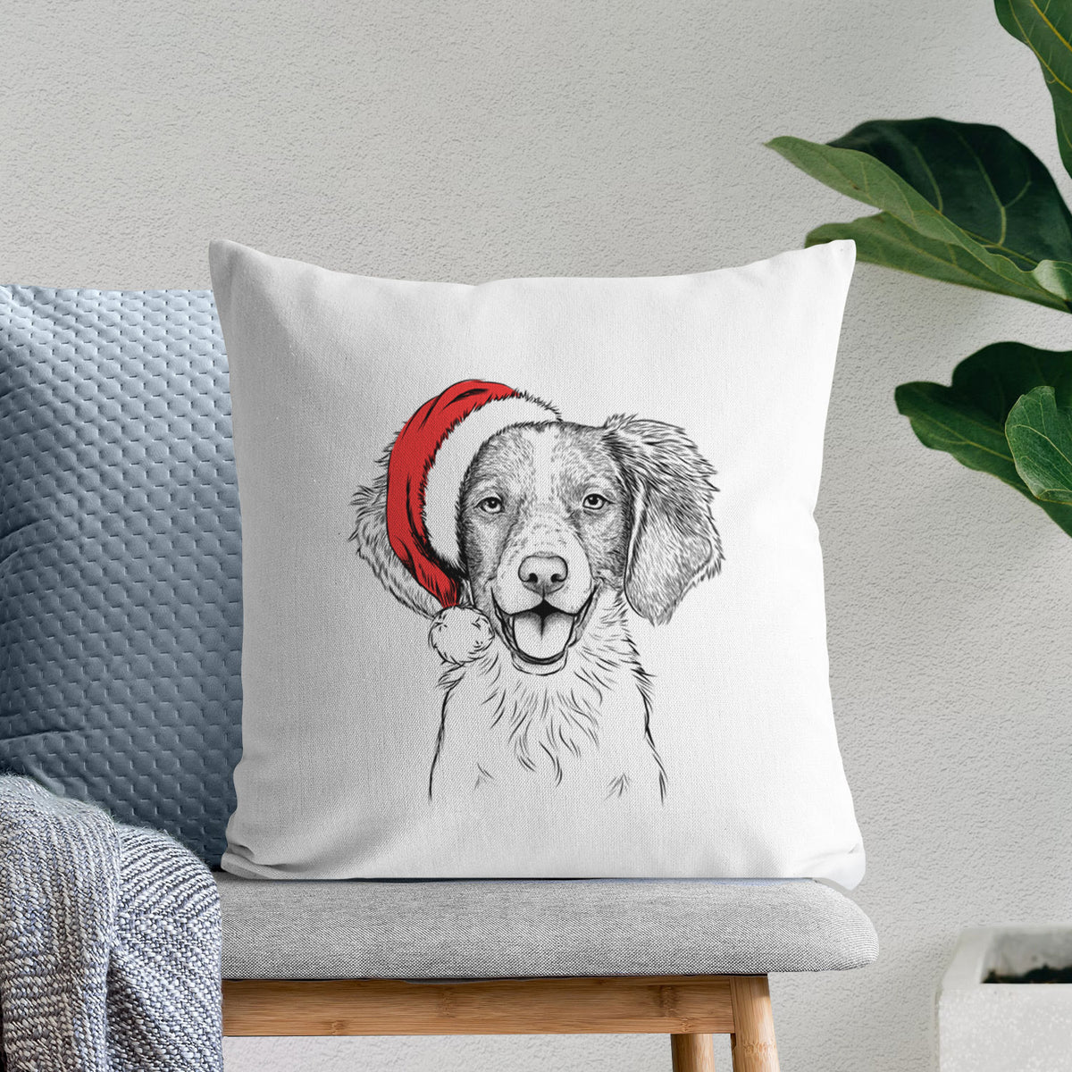 Happy Holly the Brittany Spaniel - Throw Pillow Cover