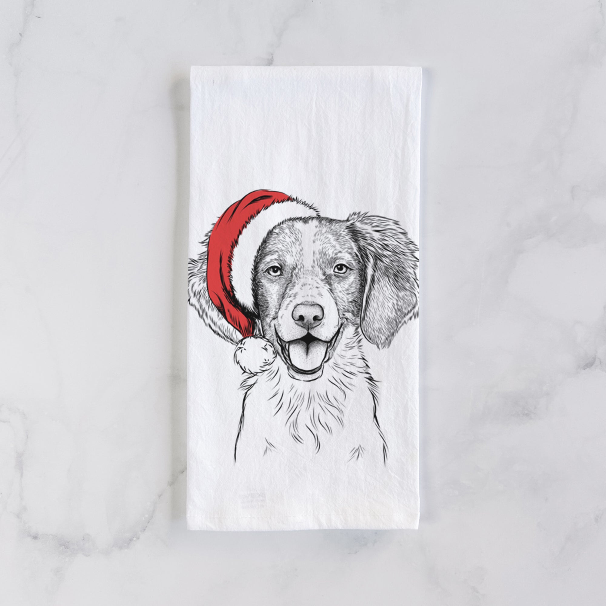 Happy Holly the Brittany Spaniel Tea Towel