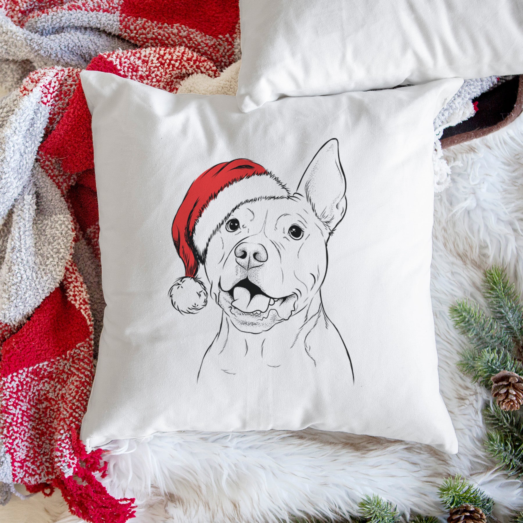 Harley the Pitbull - Throw Pillow Cover