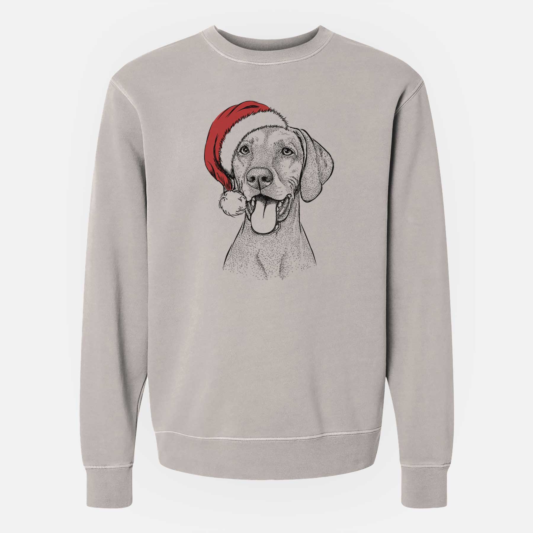 Santa Harper the Vizsla - Unisex Pigment Dyed Crew Sweatshirt