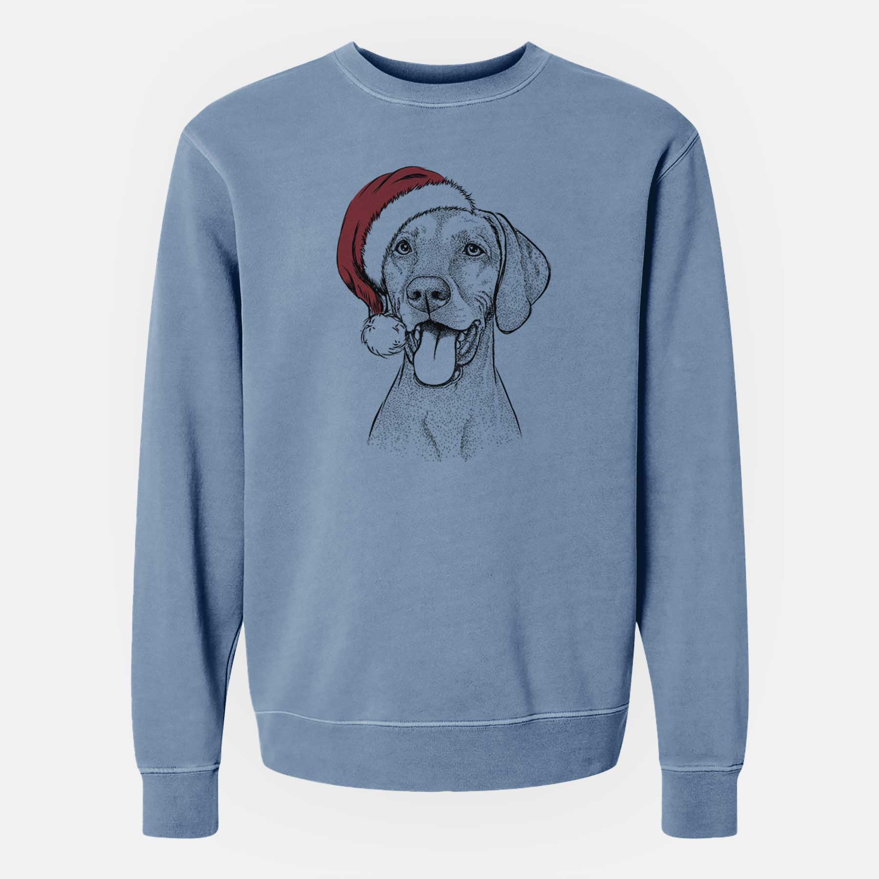 Santa Harper the Vizsla - Unisex Pigment Dyed Crew Sweatshirt